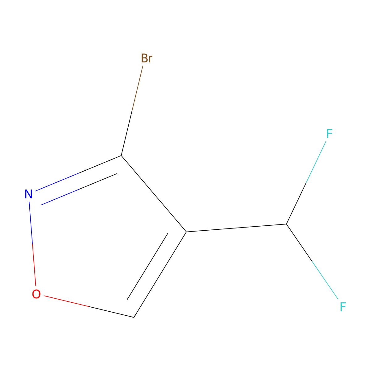 3-Bromo-4-(difluoromethyl)-1,2-oxazole molecular structure, CAS 2248370-97-8