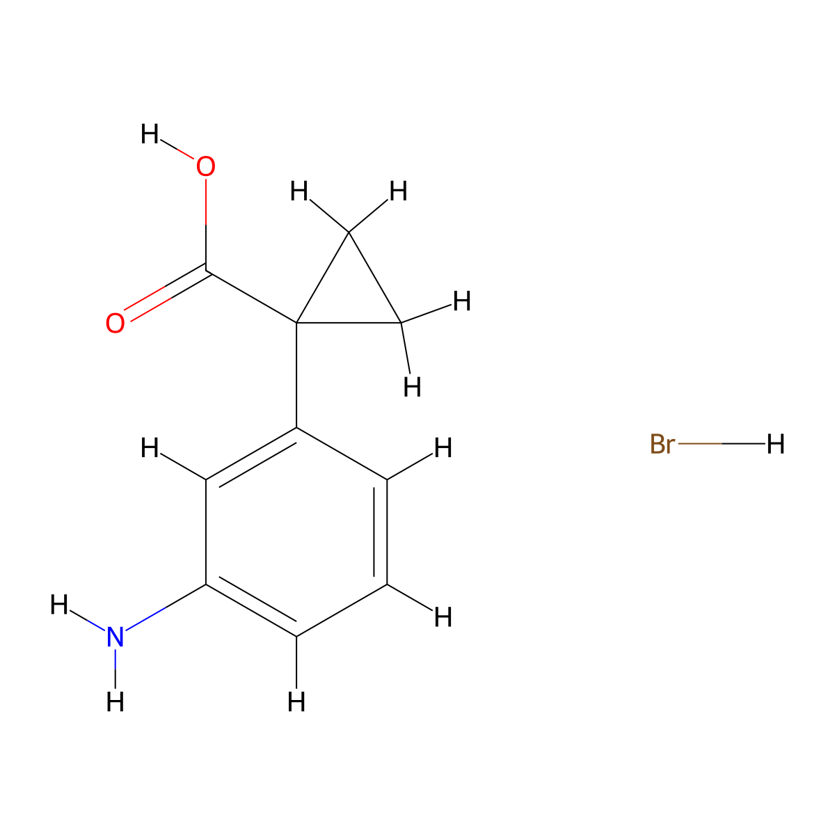 1-(3-Aminophenyl)cyclopropane-1-carboxylic acid hydrobromide molecular structure, CAS 2248371-14-2
