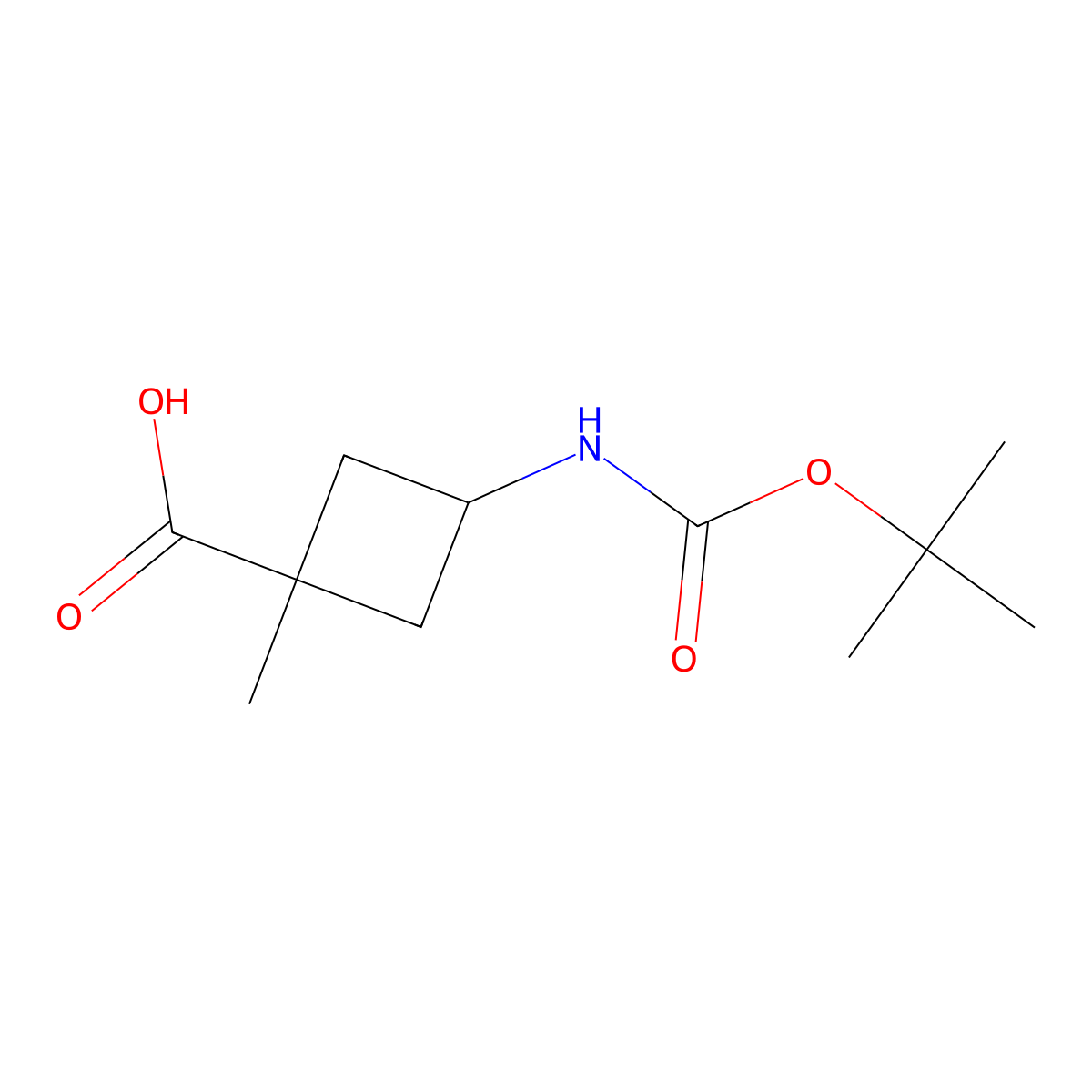 3-{[(Tert-butoxy)carbonyl]amino}-1-methylcyclobutane-1-carboxylic acid molecular structure, CAS 2248372-39-4