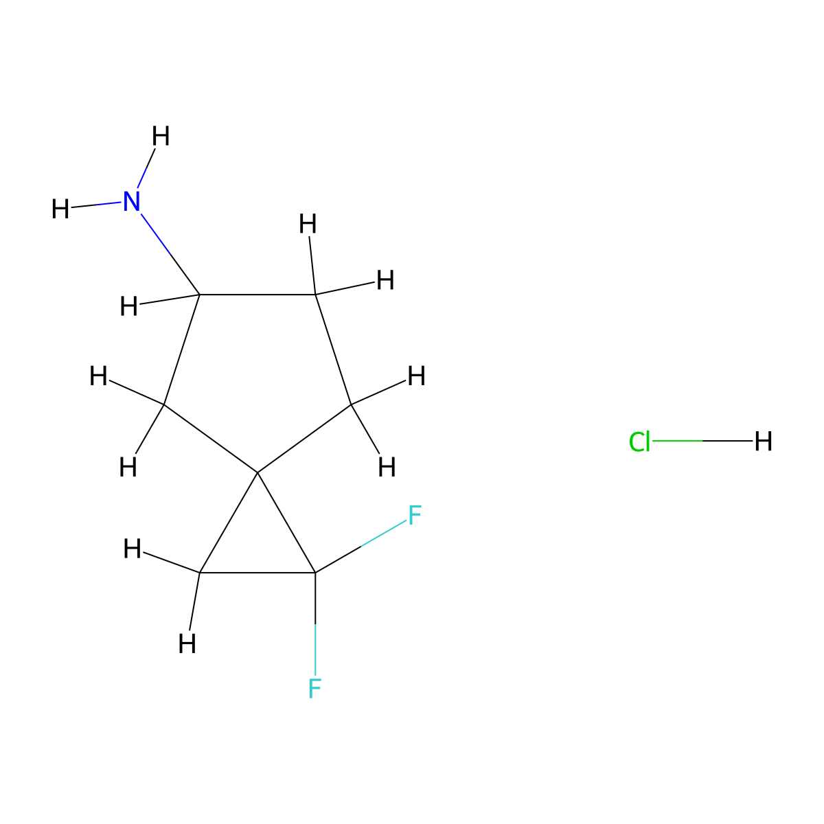 1,1-Difluorospiro(2.4)heptan-5-amine hydrochloride molecular structure, CAS 2248372-42-9