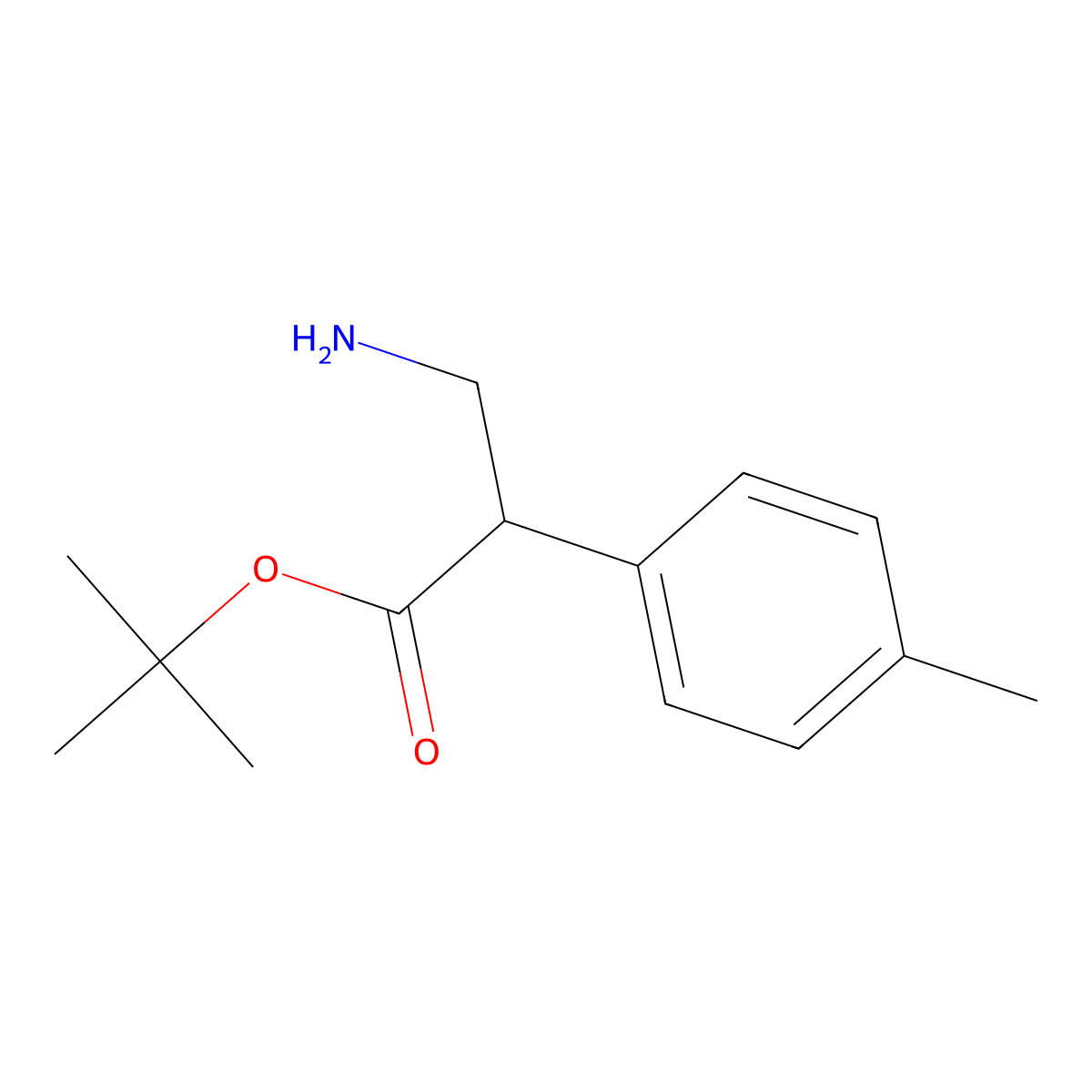 Tert-butyl 3-amino-2-(4-methylphenyl)propanoate molecular structure, CAS 2248372-66-7