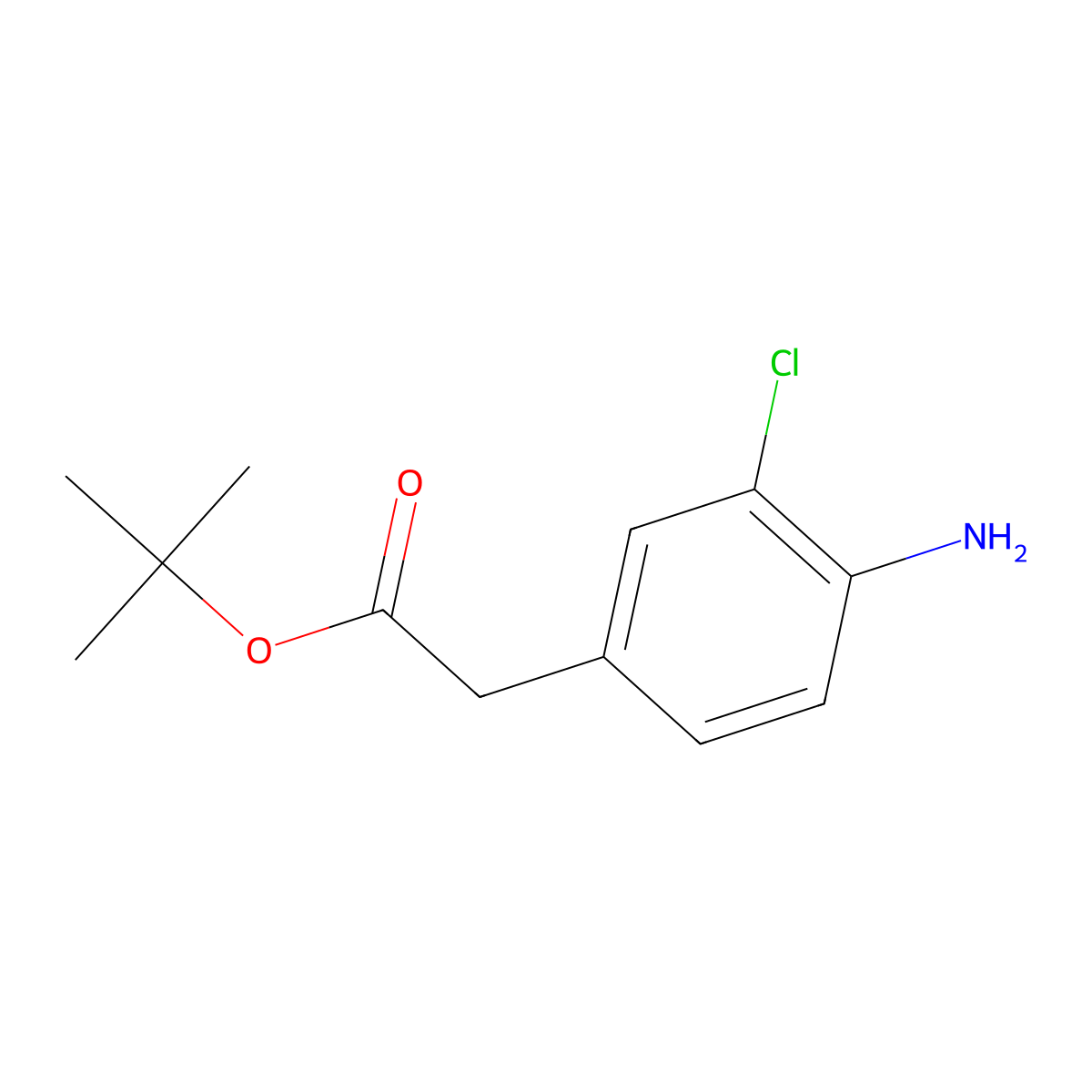 Tert-butyl 2-(4-amino-3-chlorophenyl)acetate molecular structure, CAS 2248373-25-1