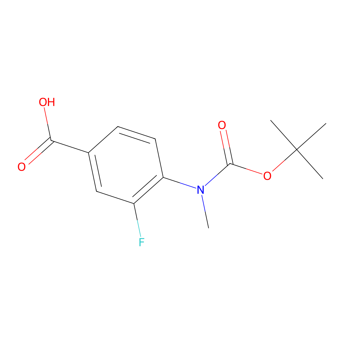 4-{[(Tert-butoxy)carbonyl](methyl)amino}-3-fluorobenzoic acid molecular structure, CAS 2248373-73-9