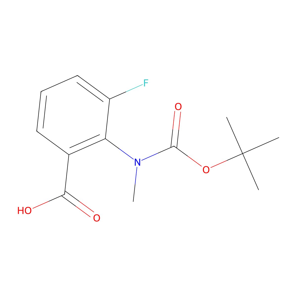 2-{[(Tert-butoxy)carbonyl](methyl)amino}-3-fluorobenzoic acid molecular structure, CAS 2248373-80-8