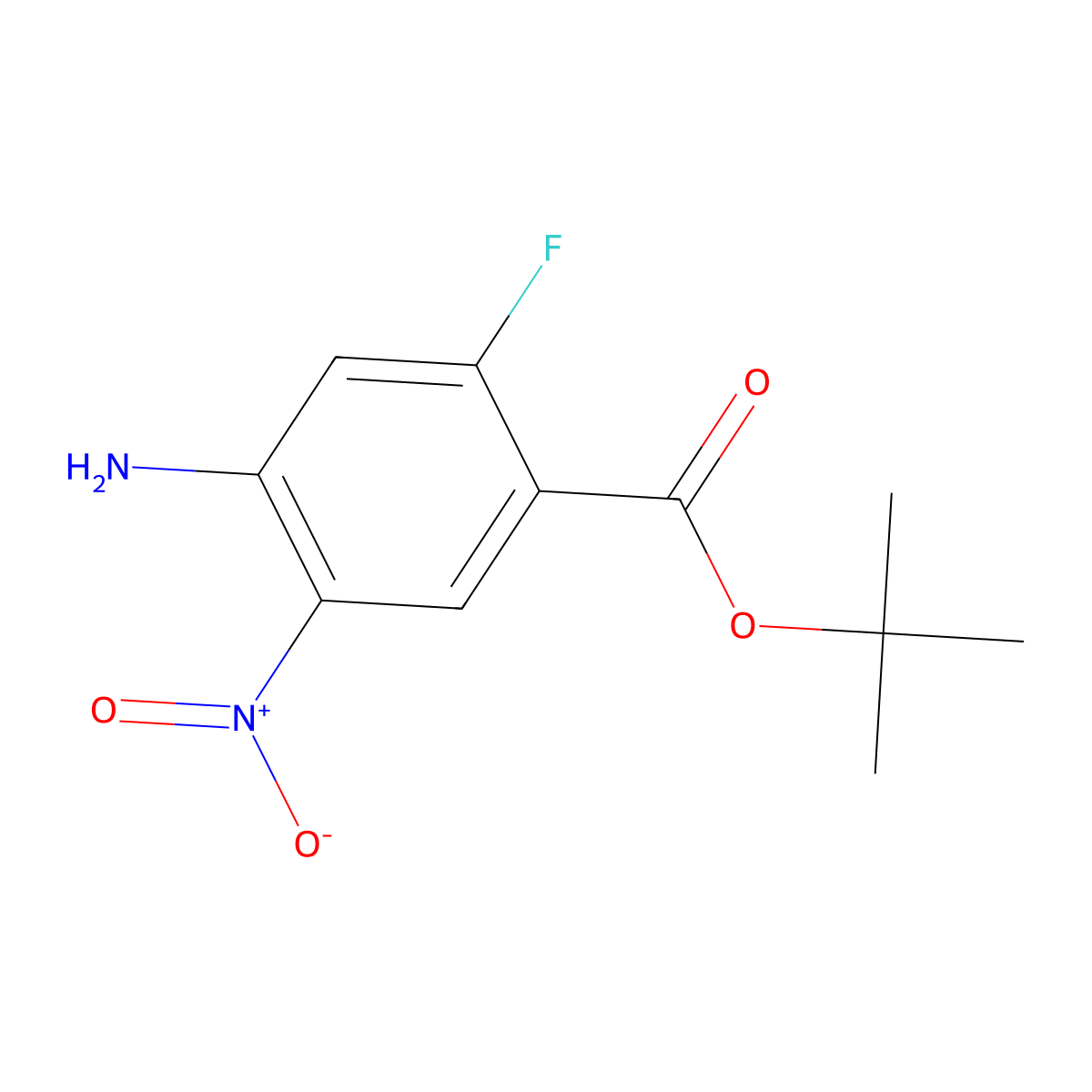 Tert-butyl 4-amino-2-fluoro-5-nitrobenzoate molecular structure, CAS 2248373-82-0