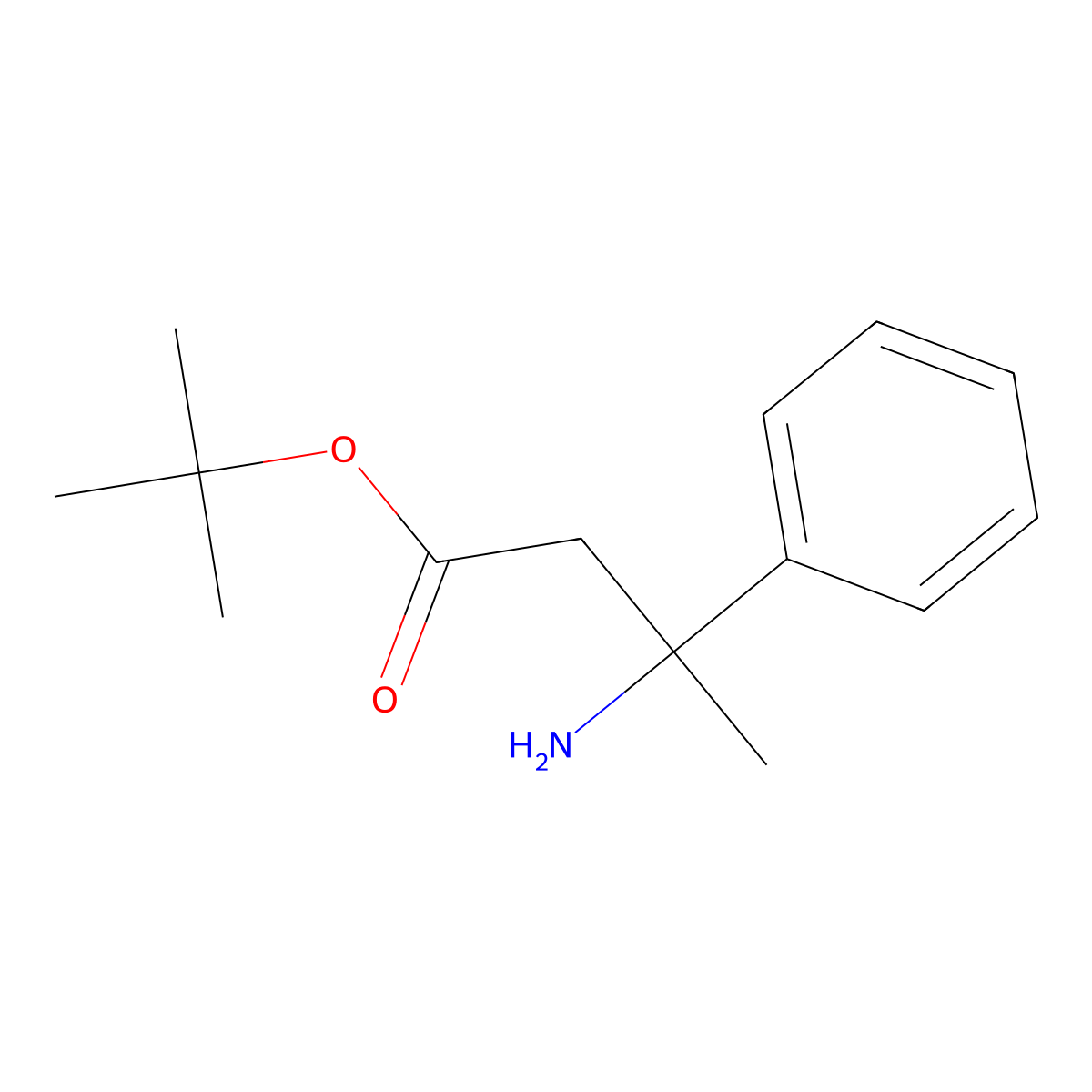 Tert-butyl 3-amino-3-phenylbutanoate molecular structure, CAS 2248374-37-8