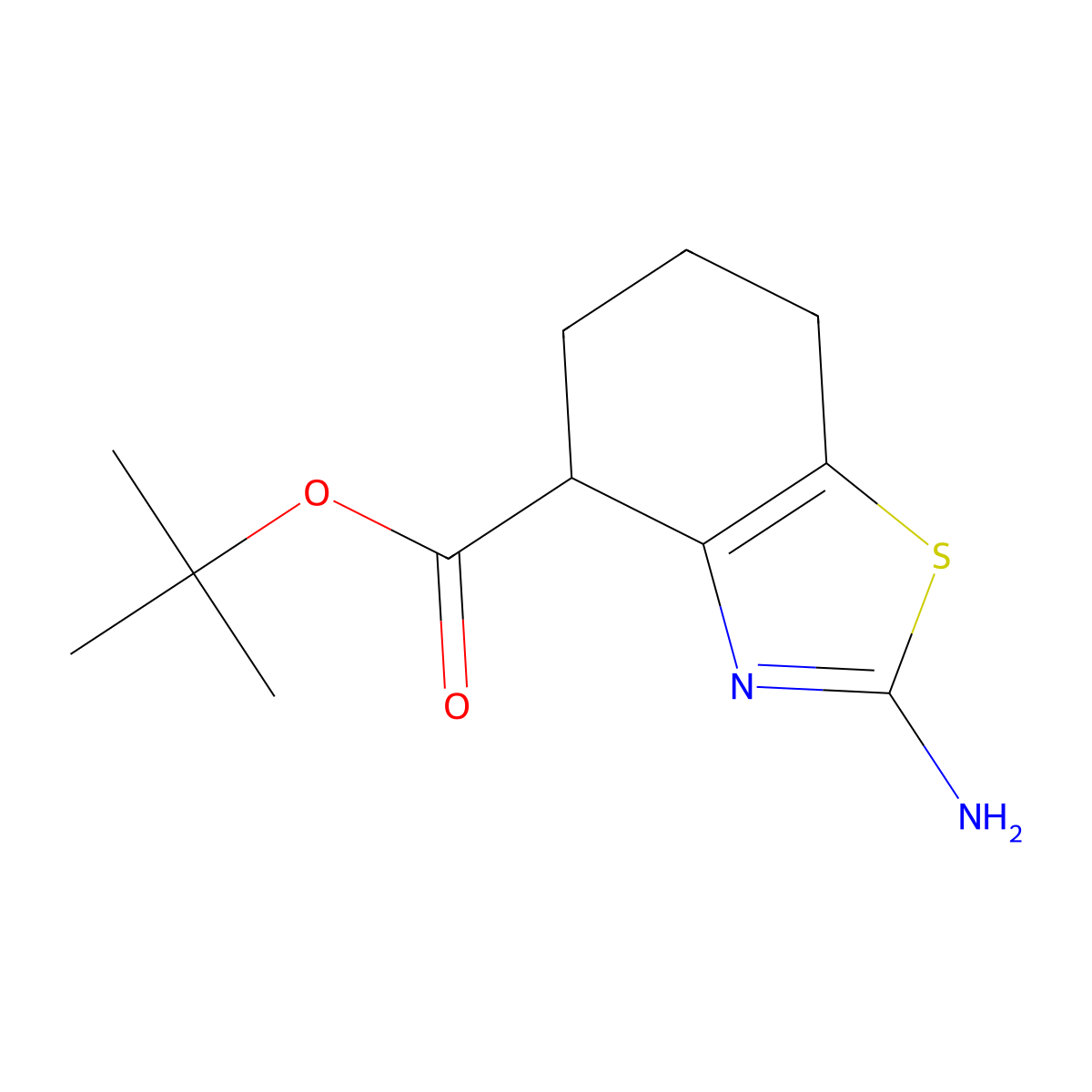 Tert-butyl 2-amino-4,5,6,7-tetrahydro-1,3-benzothiazole-4-carboxylate molecular structure, CAS 2248374-77-6