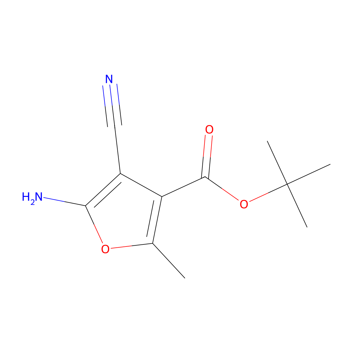 Tert-butyl 5-amino-4-cyano-2-methylfuran-3-carboxylate molecular structure, CAS 2248374-83-4