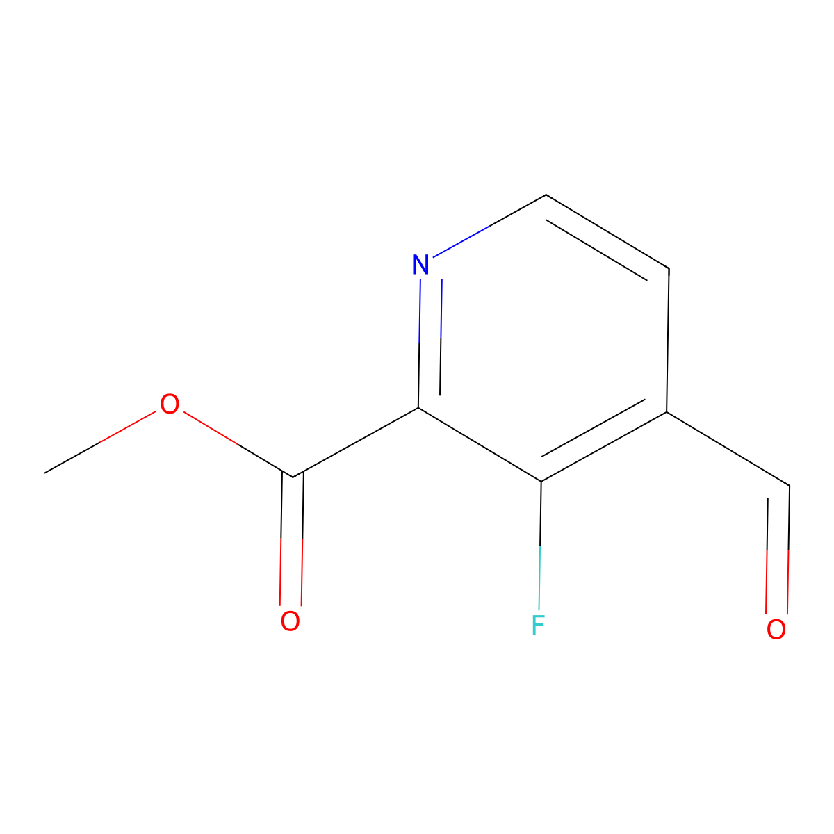 Methyl 3-fluoro-4-formylpyridine-2-carboxylate molecular structure, CAS 2248374-85-6