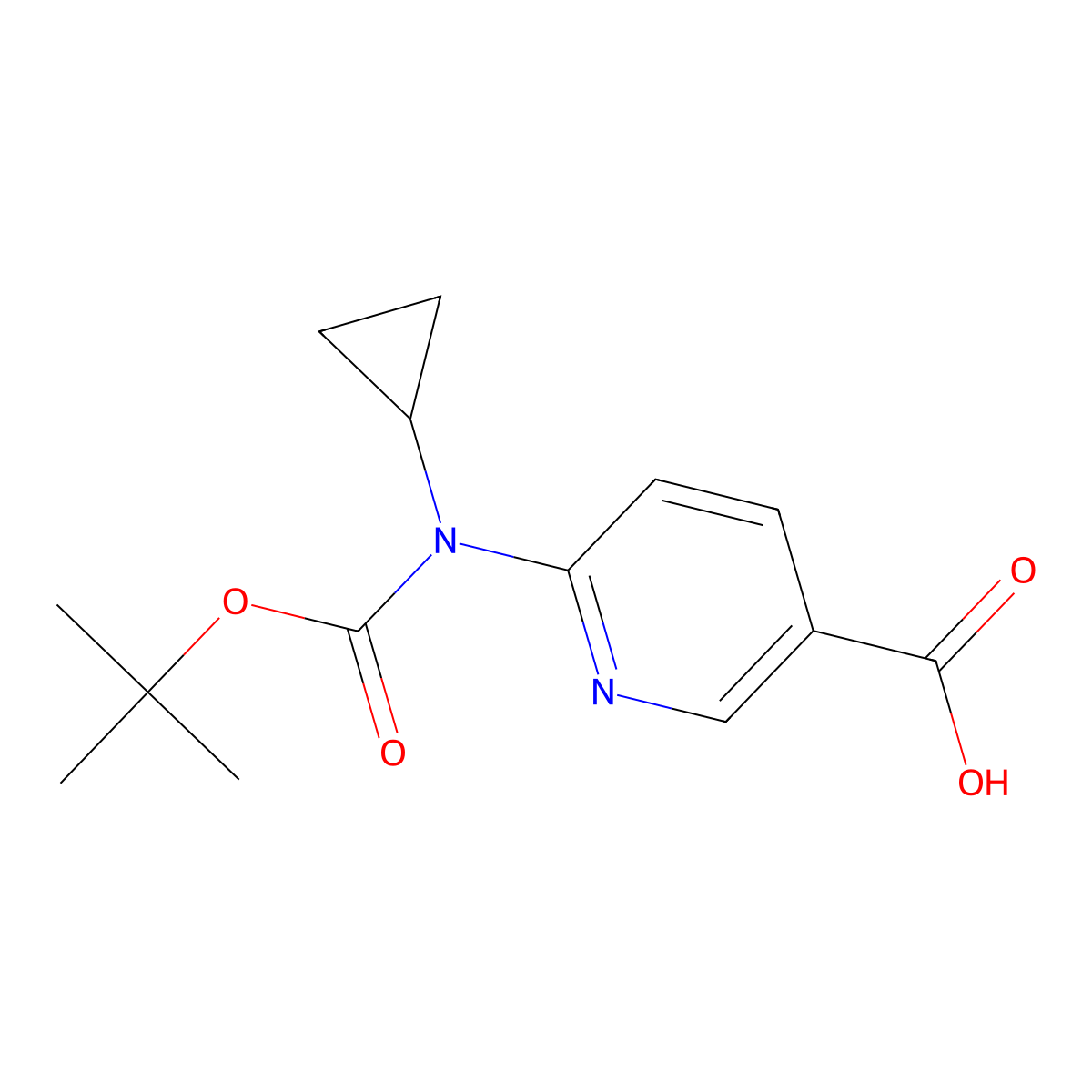 6-{[(Tert-butoxy)carbonyl](cyclopropyl)amino}pyridine-3-carboxylic acid molecular structure, CAS 2248375-13-3
