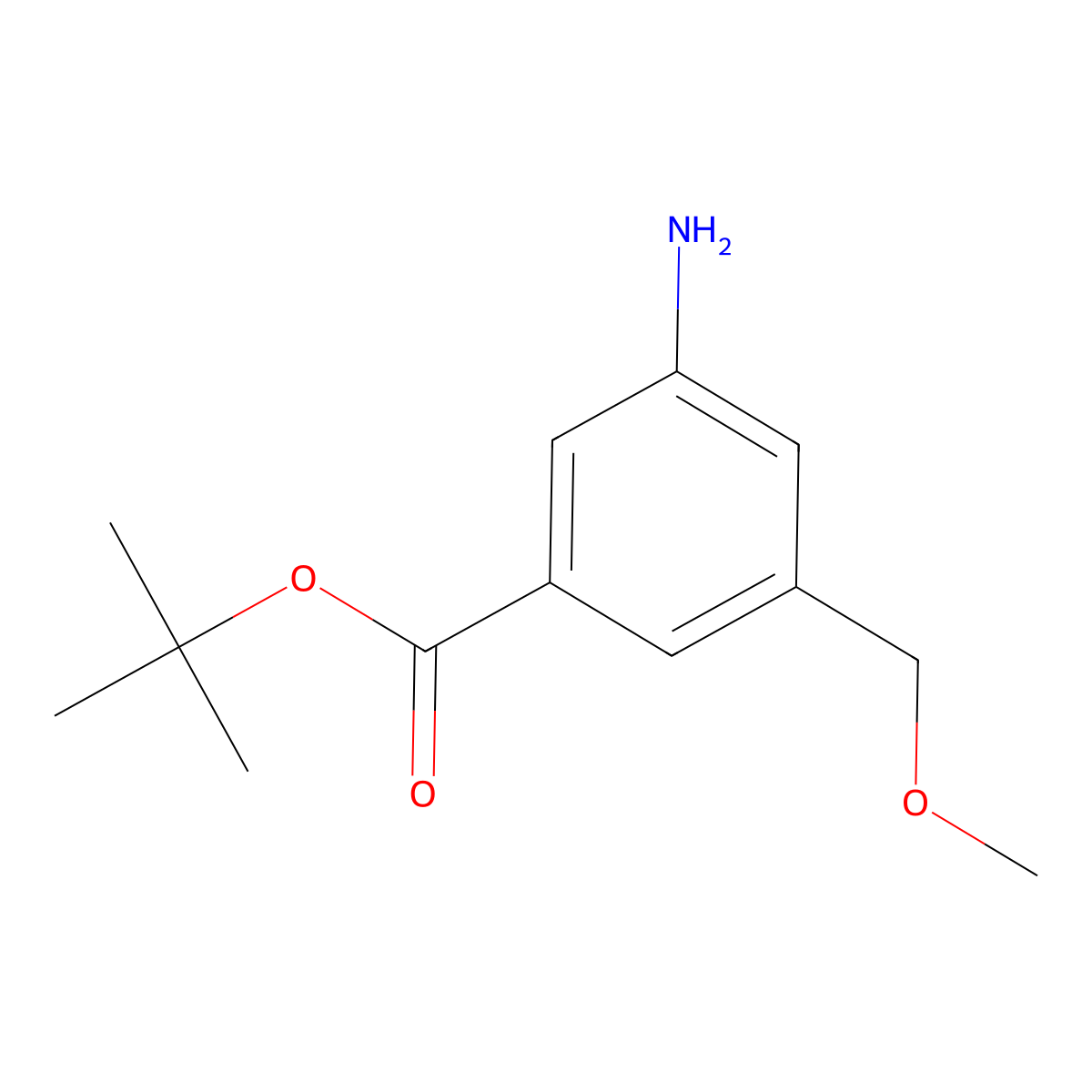 Tert-butyl 3-amino-5-(methoxymethyl)benzoate molecular structure, CAS 2248375-58-6