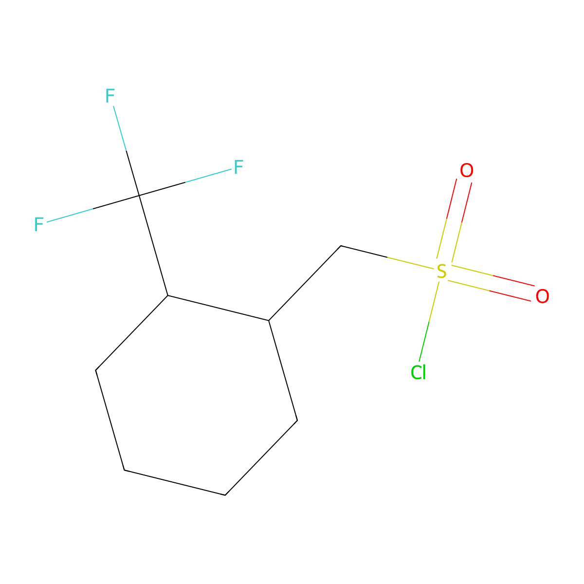 [(1R,2R)-2-(Trifluoromethyl)cyclohexyl]methanesulfonyl chloride molecular structure, CAS 2248375-74-6