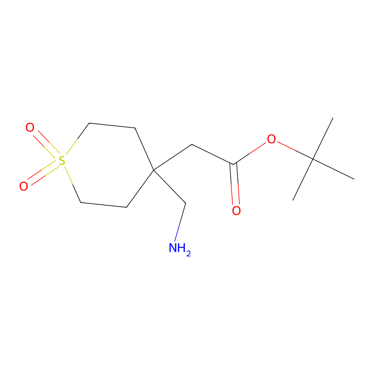 Tert-butyl 2-[4-(aminomethyl)-1,1-dioxo-1lambda6-thian-4-yl]acetate molecular structure, CAS 2248376-79-4