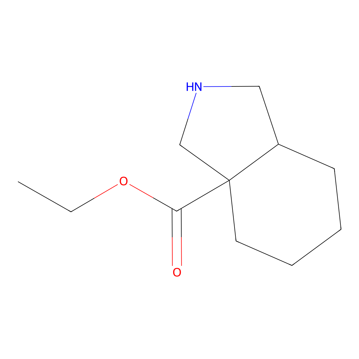 rac-ethyl (3aR,7aR)-octahydro-1H-isoindole-3a-carboxylate molecular structure, CAS 2248376-95-4
