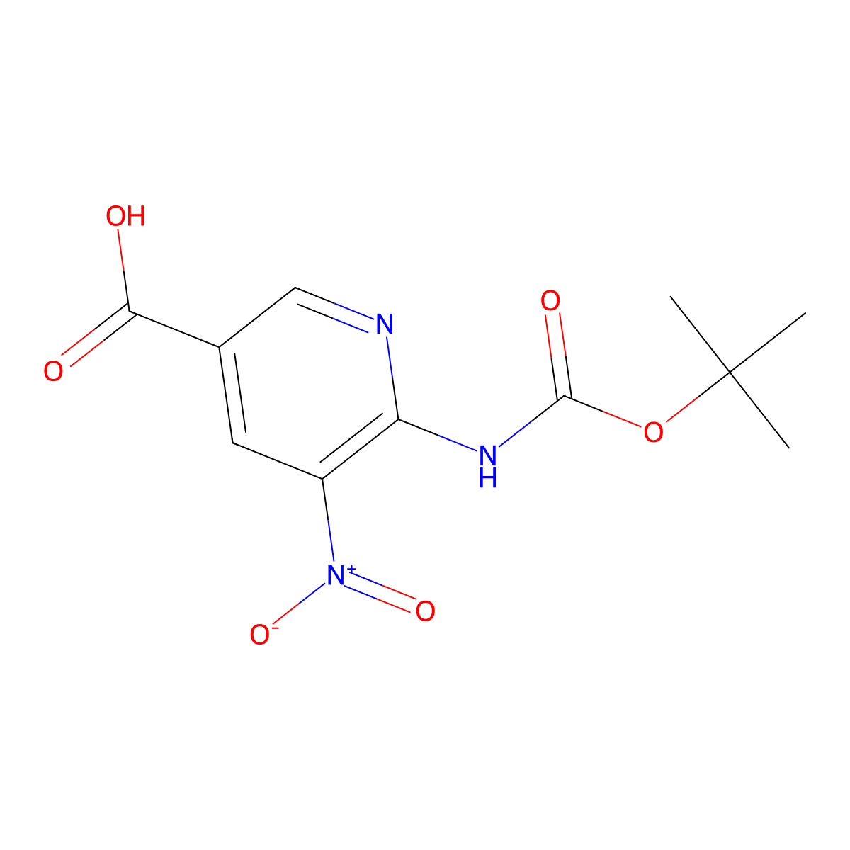 6-{[(Tert-butoxy)carbonyl]amino}-5-nitropyridine-3-carboxylic acid molecular structure, CAS 2248376-97-6