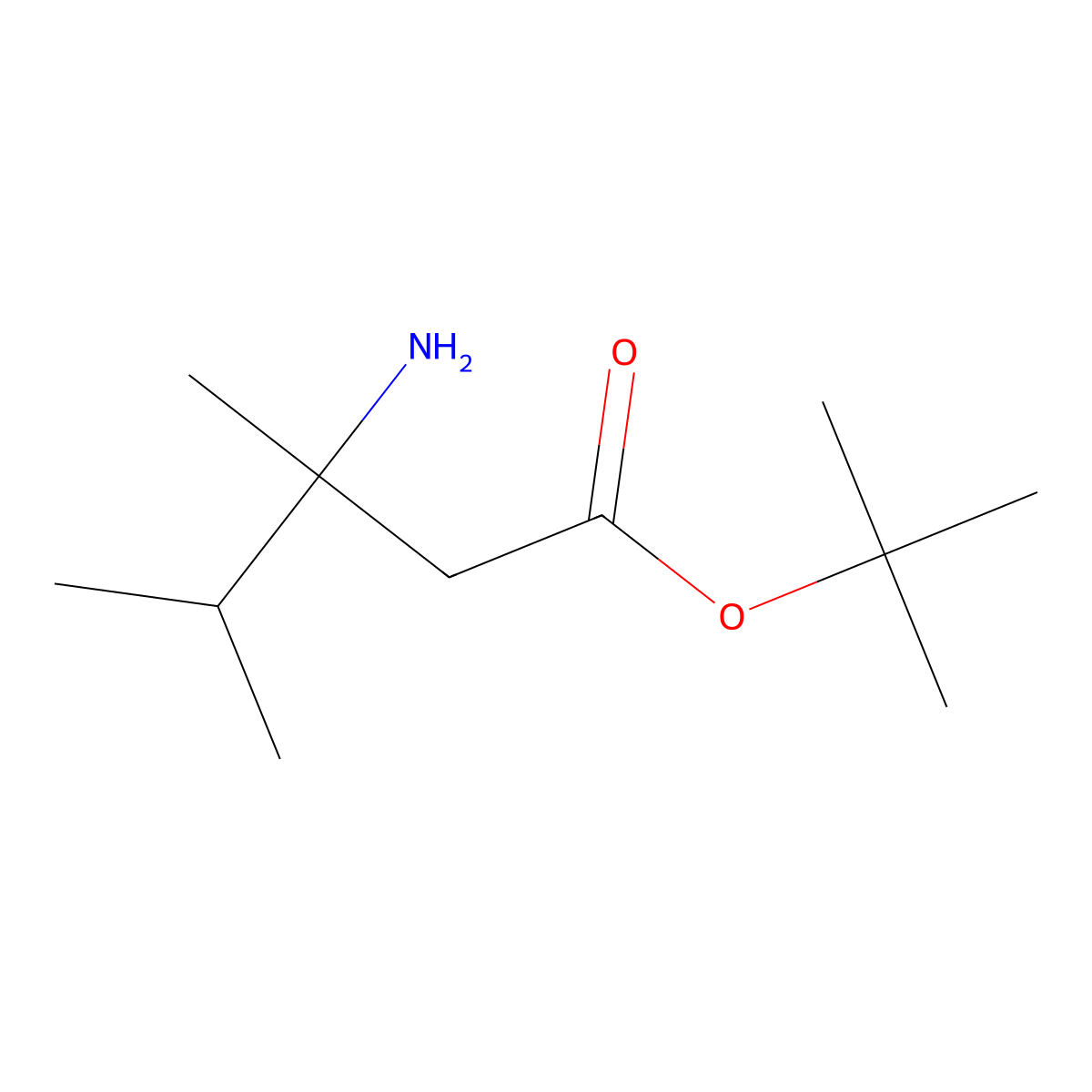 Tert-butyl 3-amino-3,4-dimethylpentanoate molecular structure, CAS 2248378-39-2