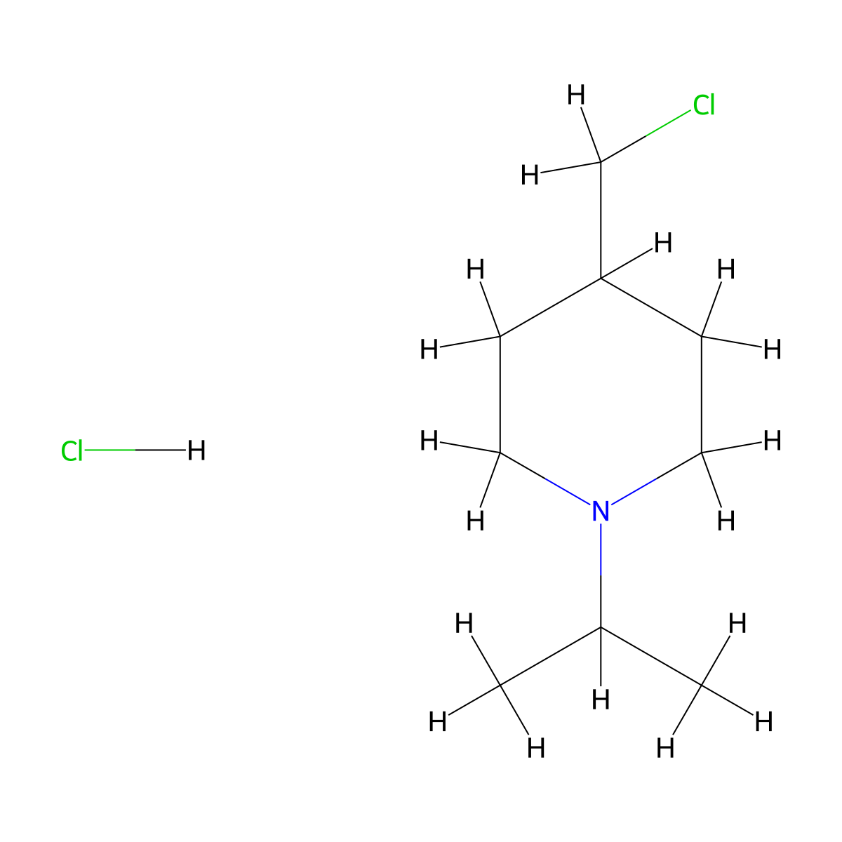 4-(Chloromethyl)-1-(propan-2-yl)piperidine hydrochloride molecular structure, CAS 2248379-06-6