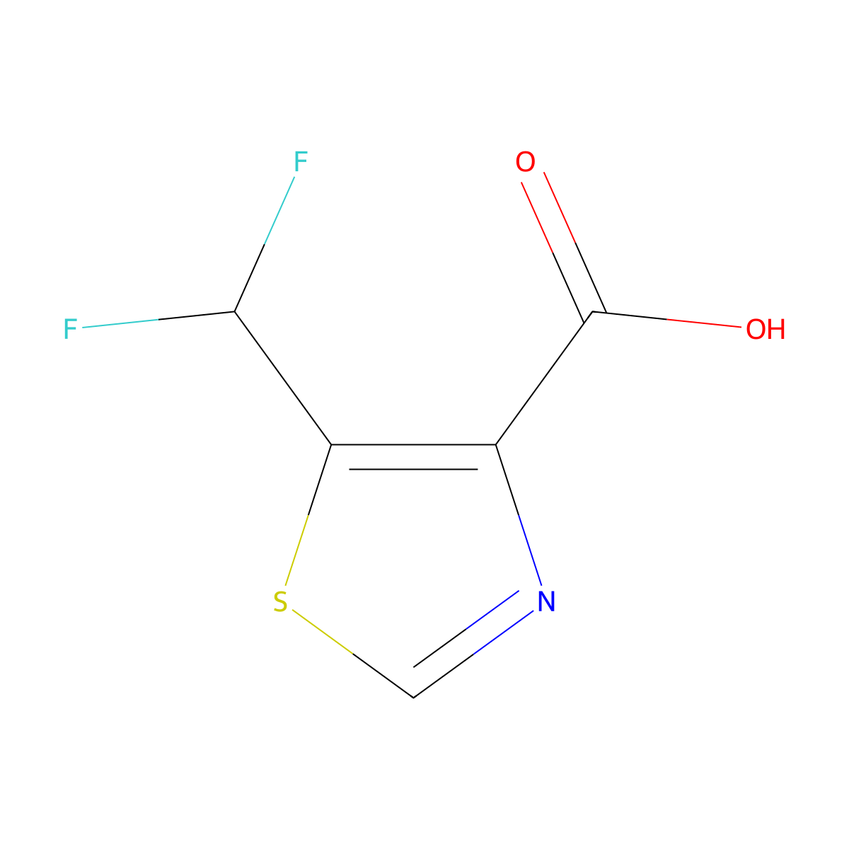 5-(Difluoromethyl)-1,3-thiazole-4-carboxylic acid molecular structure, CAS 2248379-17-9
