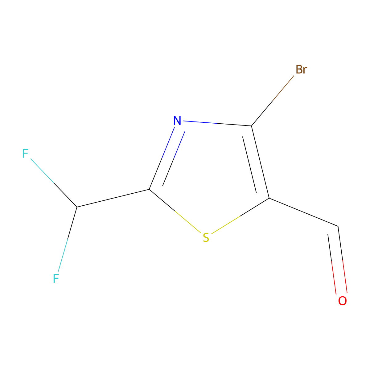 4-Bromo-2-(difluoromethyl)-1,3-thiazole-5-carbaldehyde molecular structure, CAS 2248379-43-1