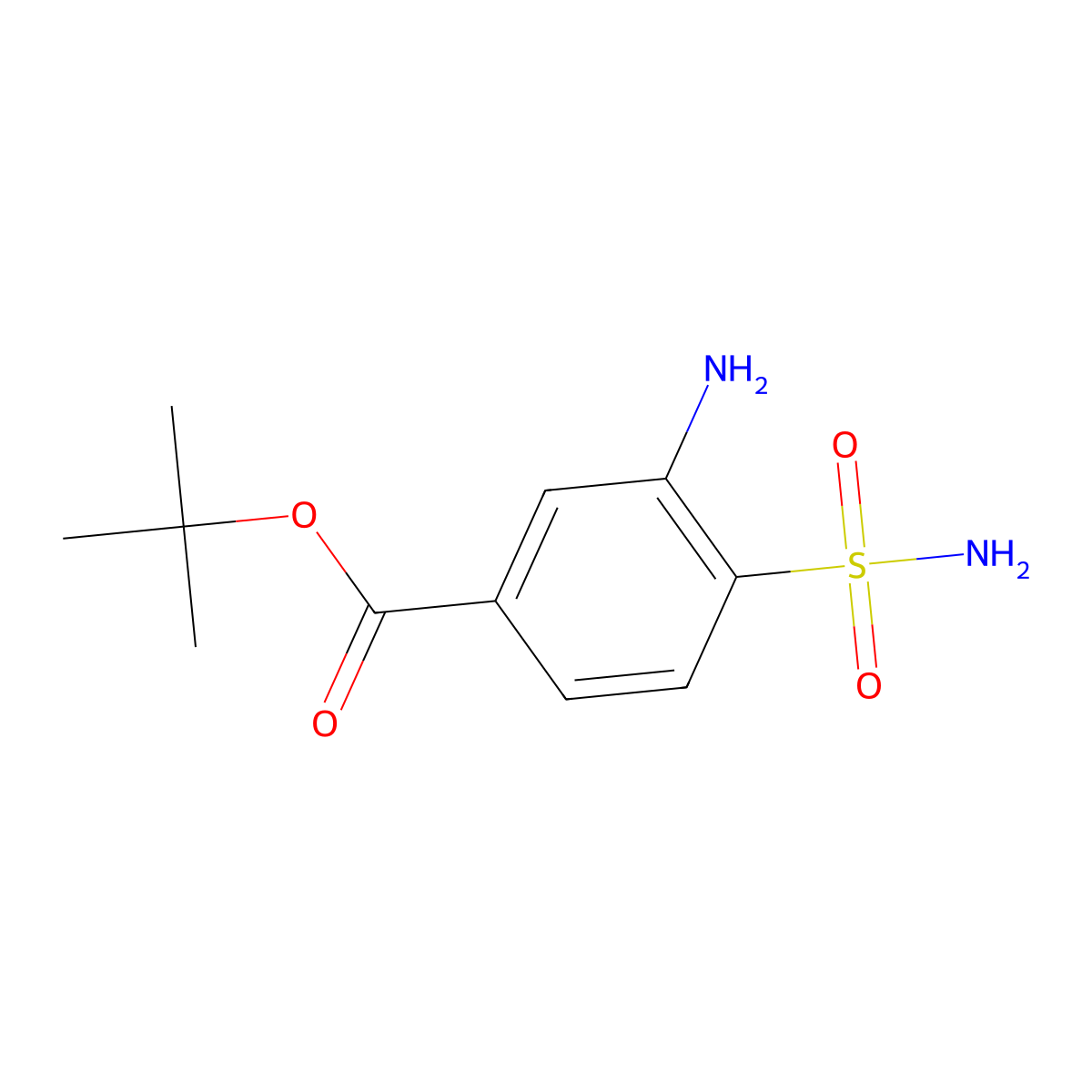Tert-butyl 3-amino-4-sulfamoylbenzoate molecular structure, CAS 2248379-49-7
