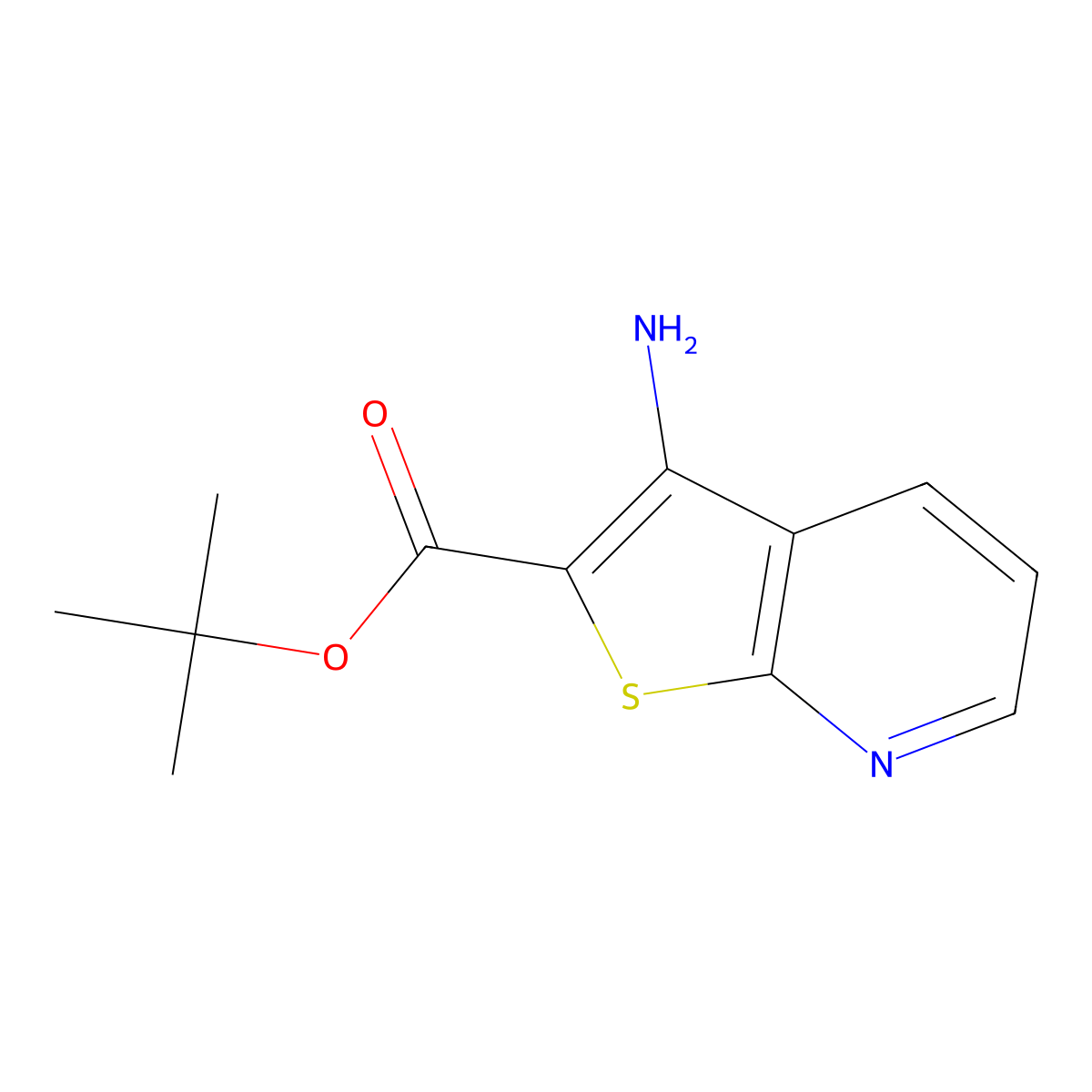 Tert-butyl 3-aminothieno[2,3-b]pyridine-2-carboxylate molecular structure, CAS 2248379-55-5