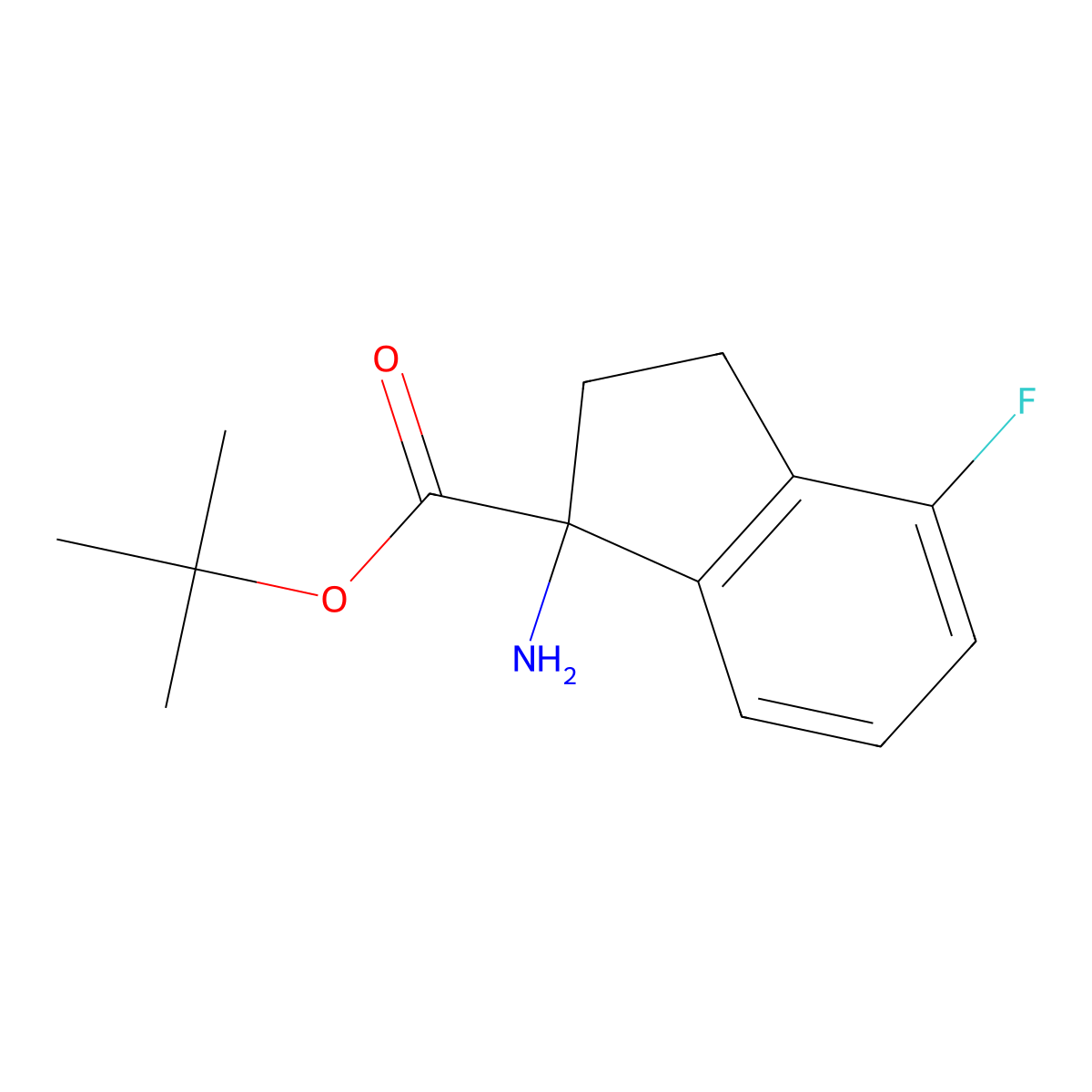 tert-butyl 1-amino-4-fluoro-2,3-dihydro-1H-indene-1-carboxylate molecular structure, CAS 2248380-06-3