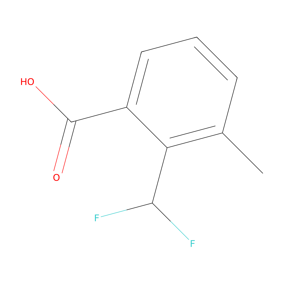 2-(Difluoromethyl)-3-methylbenzoic acid molecular structure, CAS 2248380-23-4