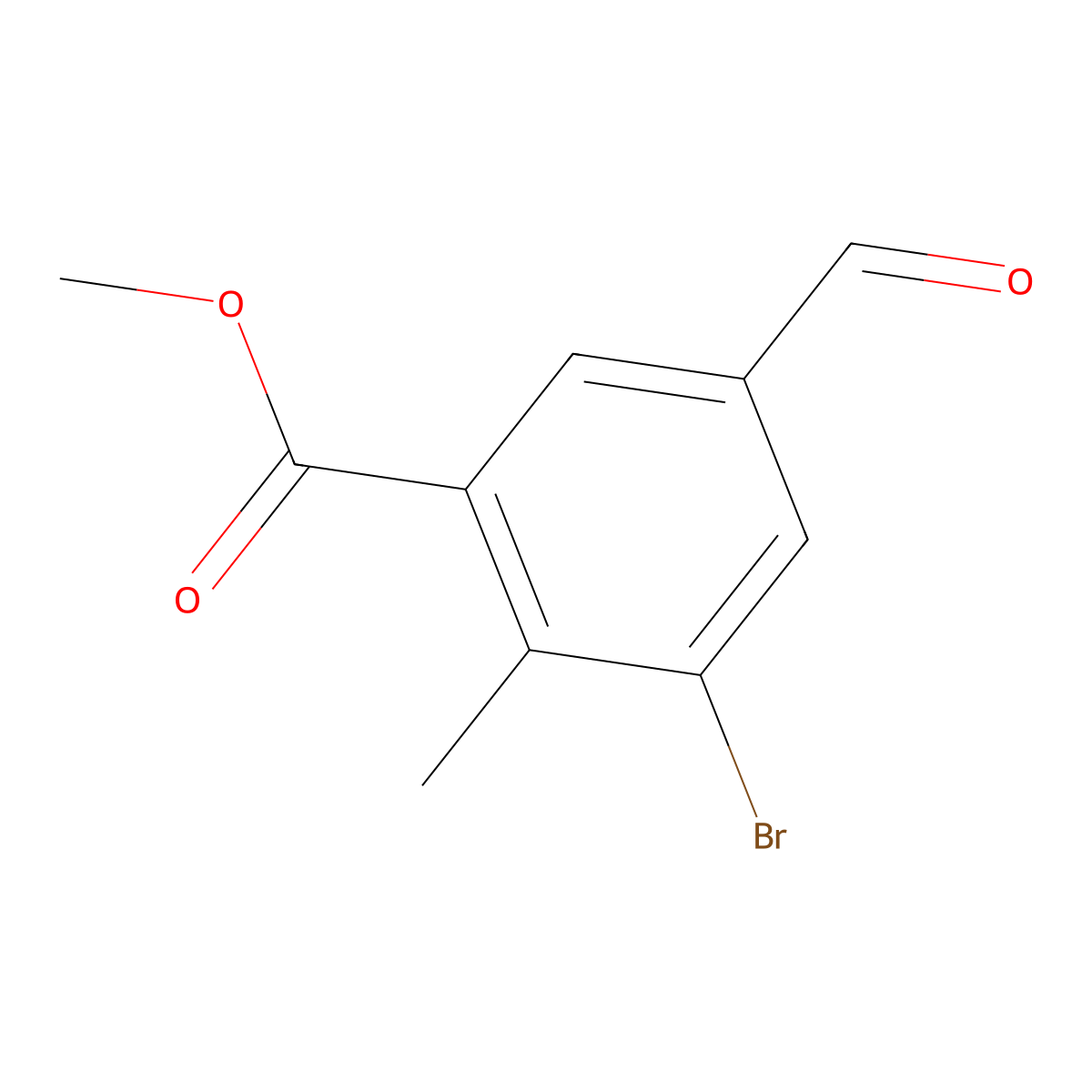 Methyl 3-bromo-5-formyl-2-methylbenzoate molecular structure, CAS 2248380-50-7