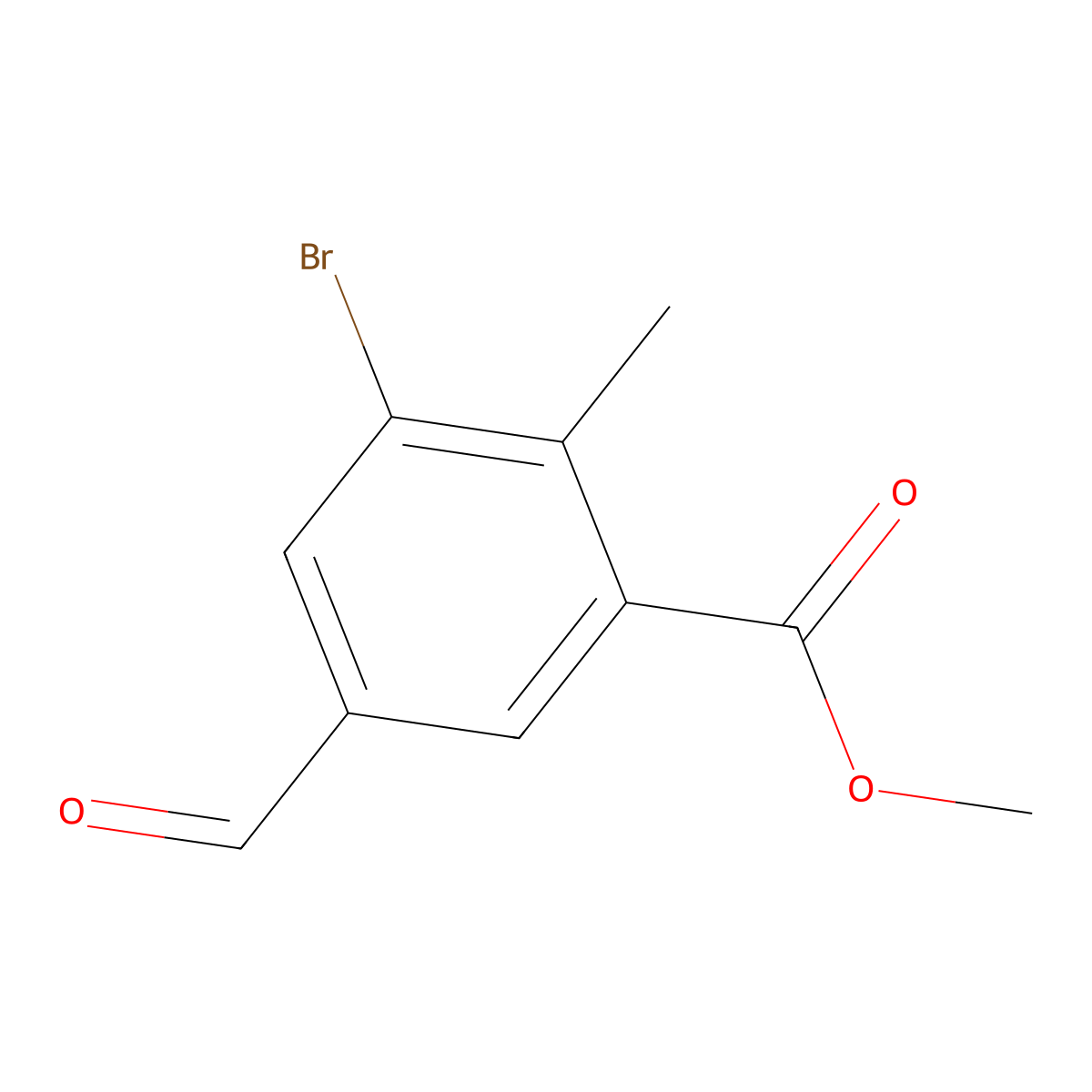Methyl 3-bromo-5-formyl-2-methylbenzoate molecular structure, CAS 2248380-50-7