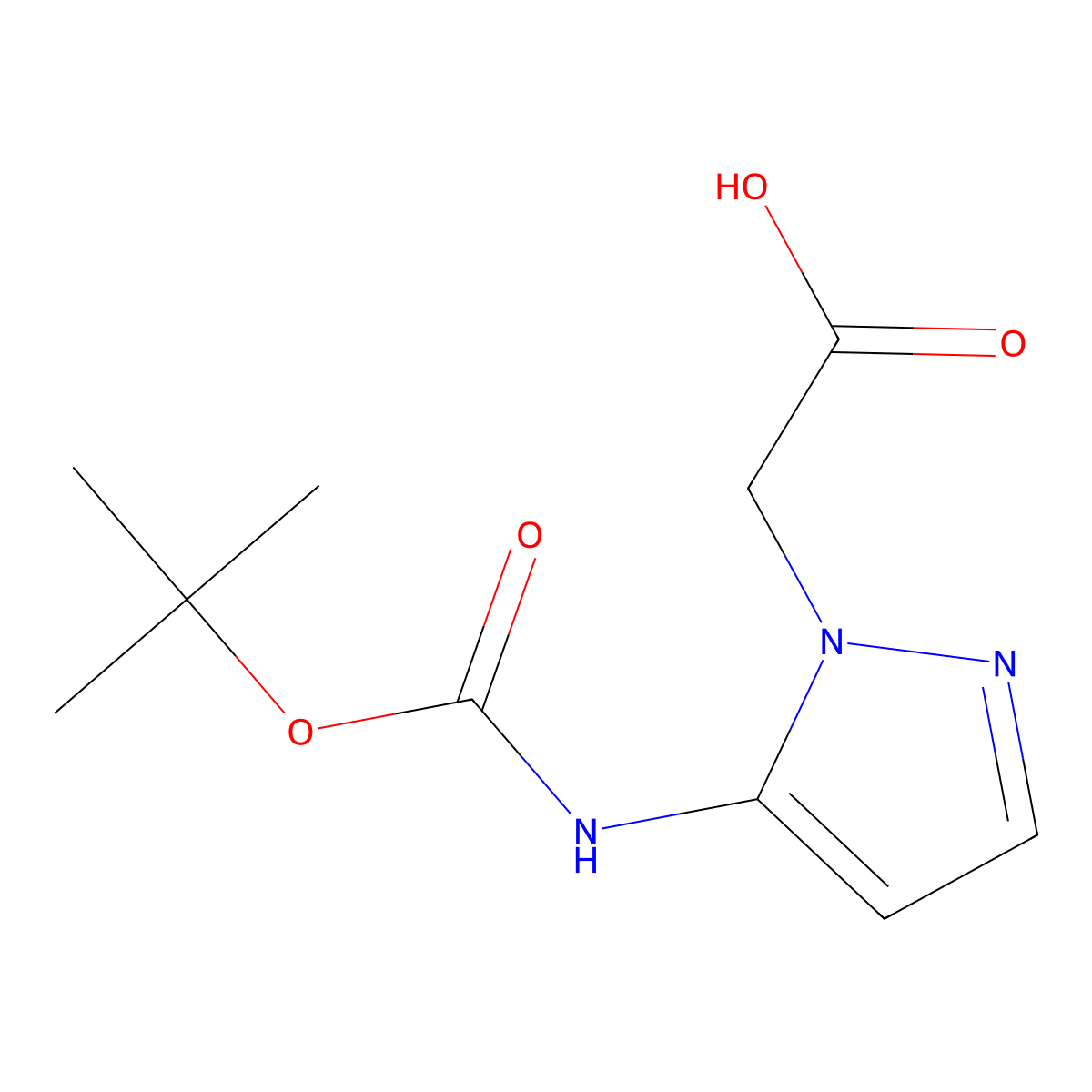 2-(5-{[(tert-butoxy)carbonyl]amino}-1H-pyrazol-1-yl)acetic acid molecular structure, CAS 2248380-70-1
