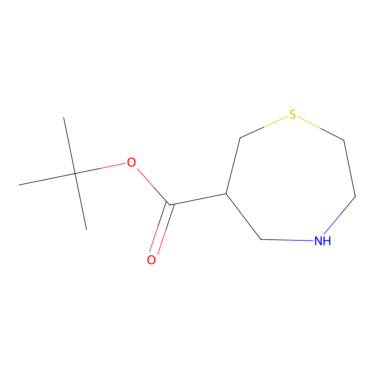 Tert-butyl 1,4-thiazepane-6-carboxylate molecular structure, CAS 2248380-88-1