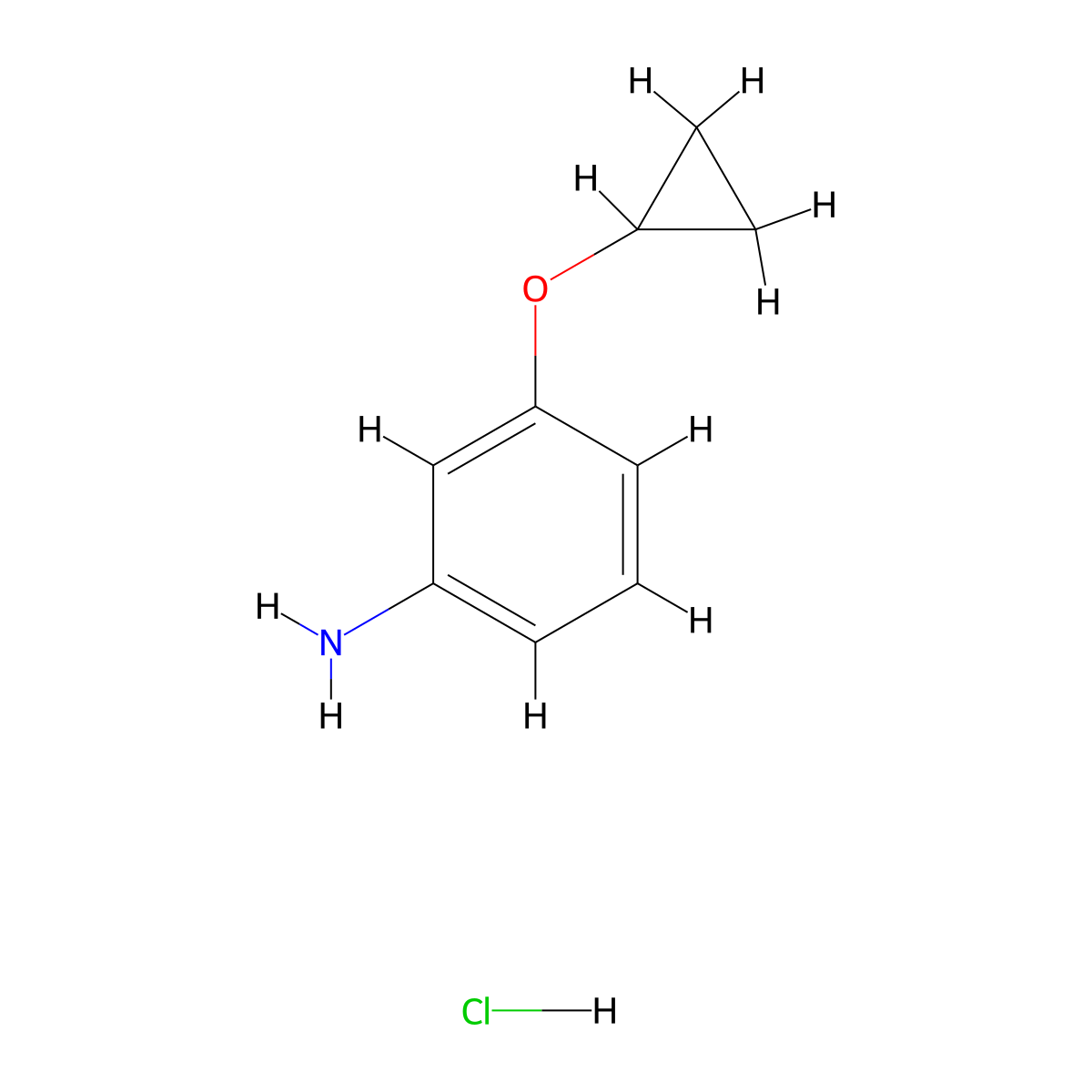 3-Cyclopropoxyaniline hydrochloride molecular structure, CAS 2248381-88-4