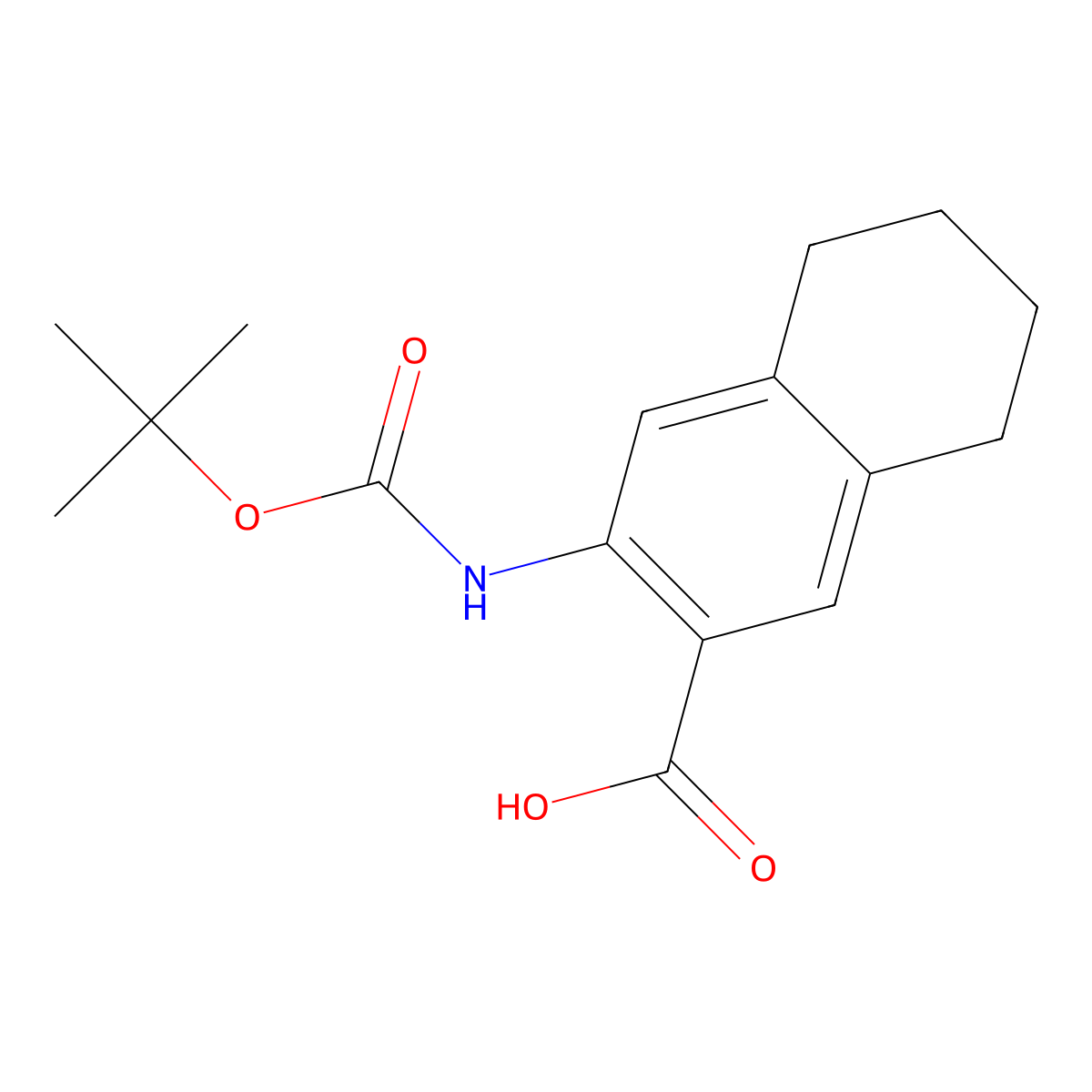 3-(((Tert-butoxy)carbonyl)amino)-5,6,7,8-tetrahydronaphthalene-2-carboxylic acid molecular structure, CAS 2248382-55-8