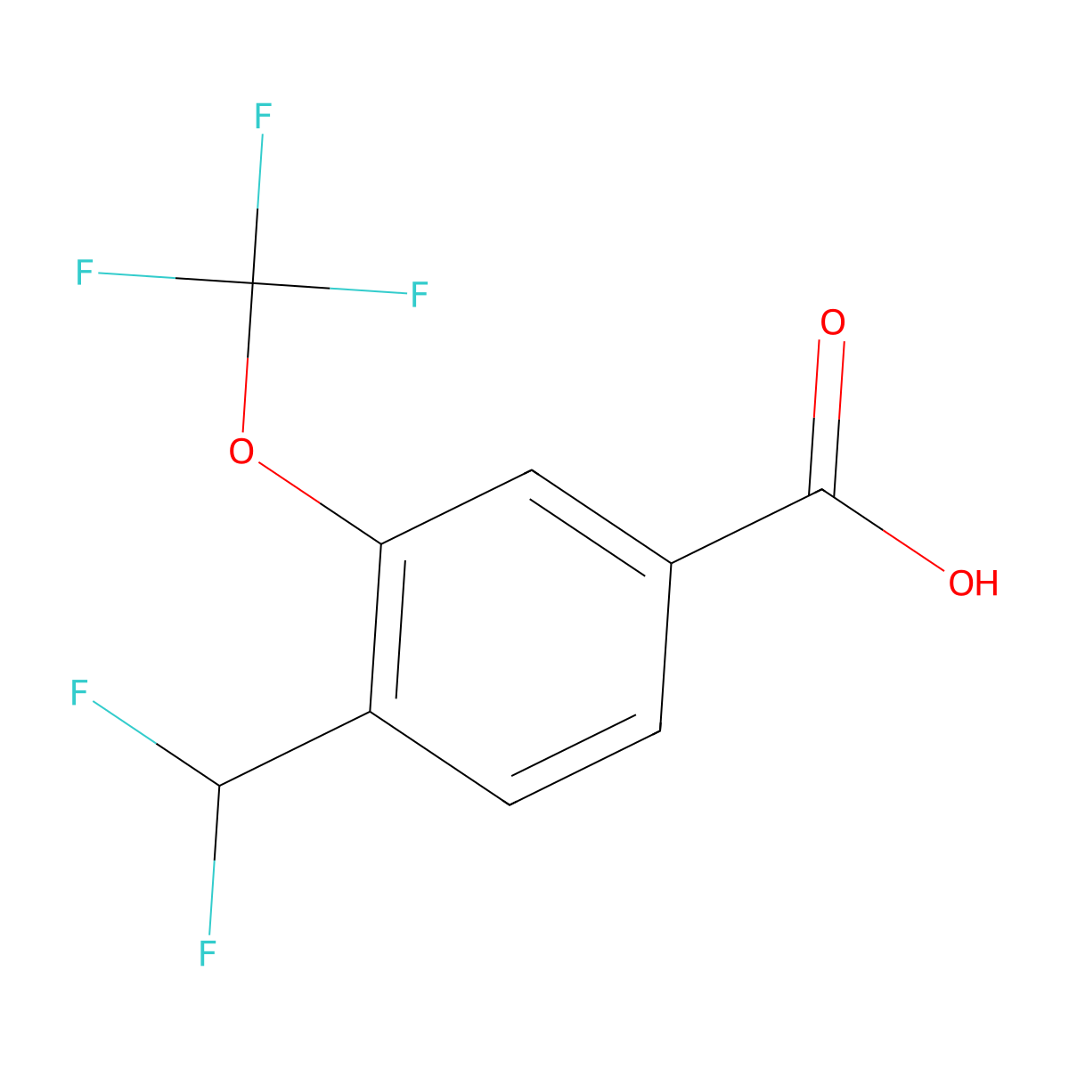 4-(Difluoromethyl)-3-(trifluoromethoxy)benzoic acid molecular structure, CAS 2248383-18-6