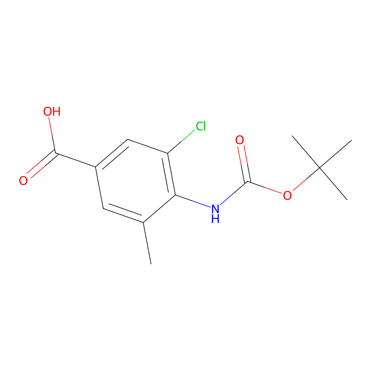 4-{[(Tert-butoxy)carbonyl]amino}-3-chloro-5-methylbenzoic acid molecular structure, CAS 2248384-02-1