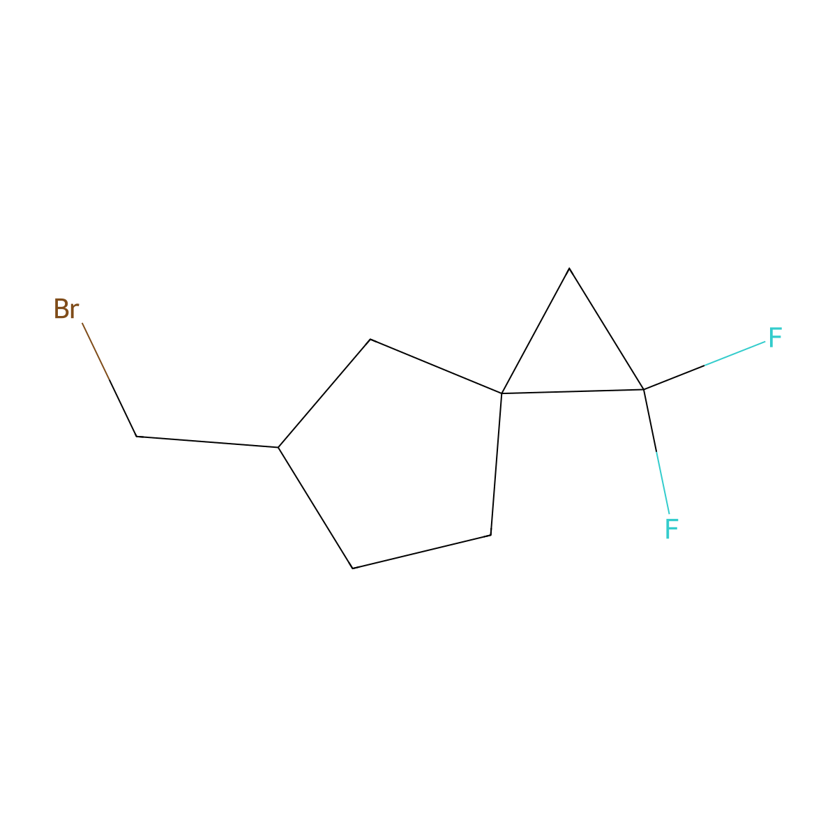5-(Bromomethyl)-1,1-difluorospiro[2.4]heptane molecular structure, CAS 2248384-63-4