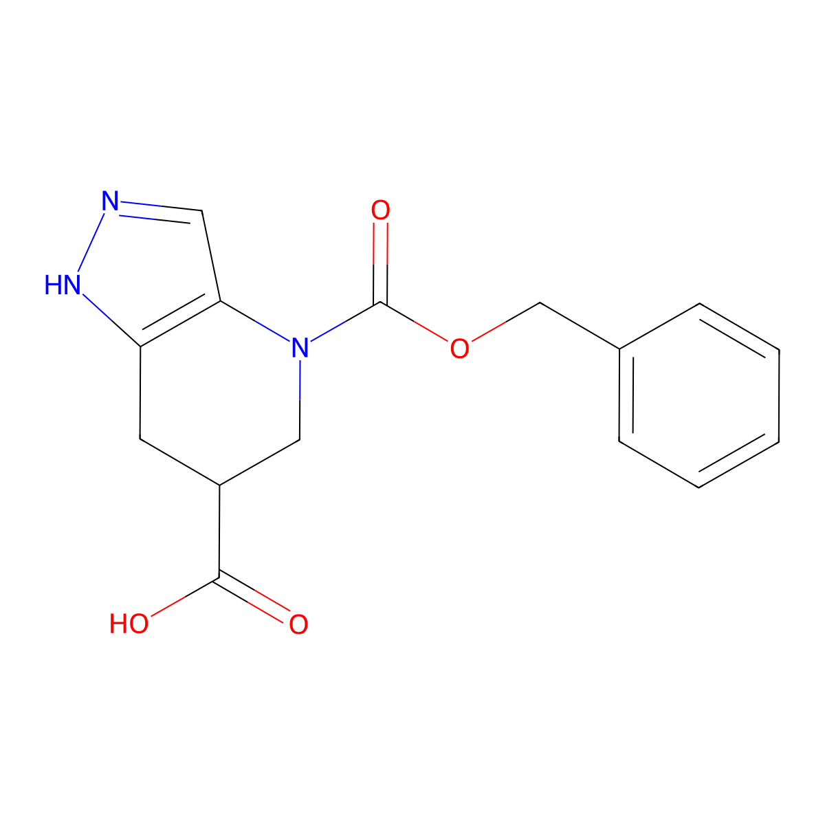 4-[(benzyloxy)carbonyl]-1H,4H,5H,6H,7H-pyrazolo[4,3-b]pyridine-6-carboxylic acid molecular structure, CAS 2248384-94-1