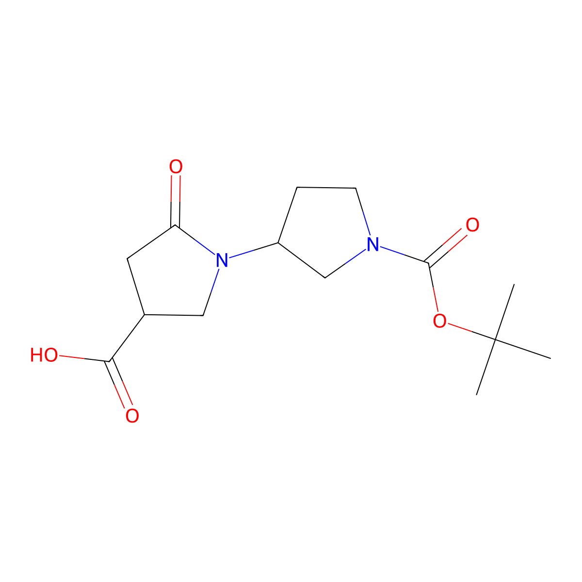 1-{1-[(Tert-butoxy)carbonyl]pyrrolidin-3-yl}-5-oxopyrrolidine-3-carboxylic acid molecular structure, CAS 2248385-20-6