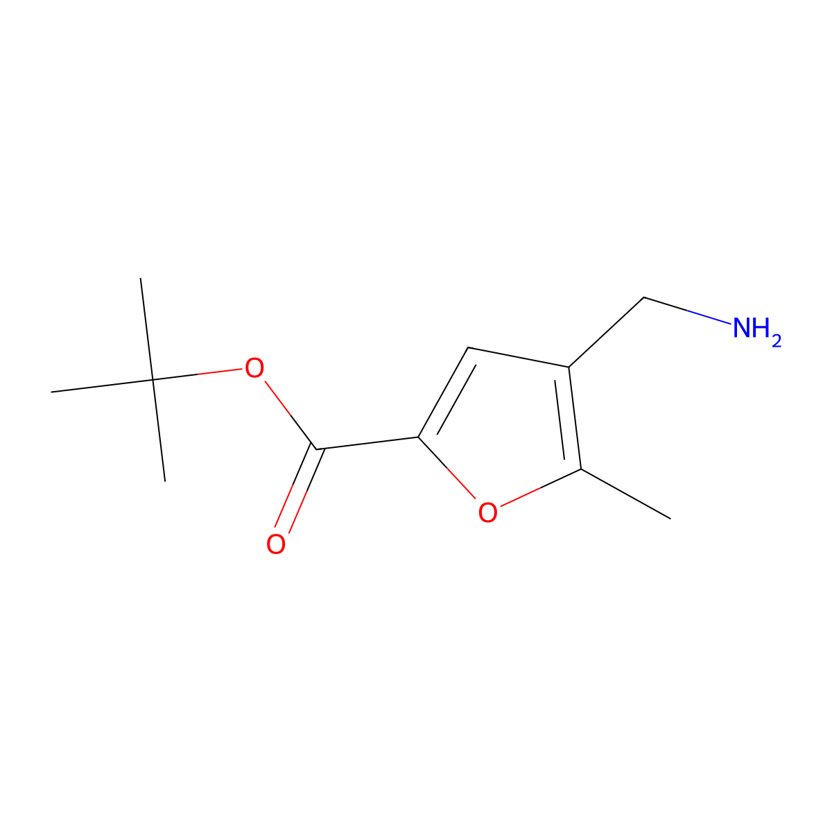 Tert-butyl 4-(aminomethyl)-5-methylfuran-2-carboxylate molecular structure, CAS 2248385-24-0