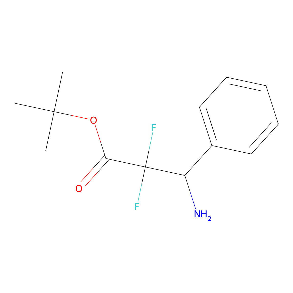 Tert-butyl 3-amino-2,2-difluoro-3-phenylpropanoate molecular structure, CAS 2248385-84-2