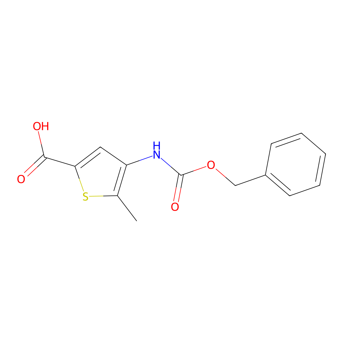 4-{[(Benzyloxy)carbonyl]amino}-5-methylthiophene-2-carboxylic acid molecular structure, CAS 2248386-99-2