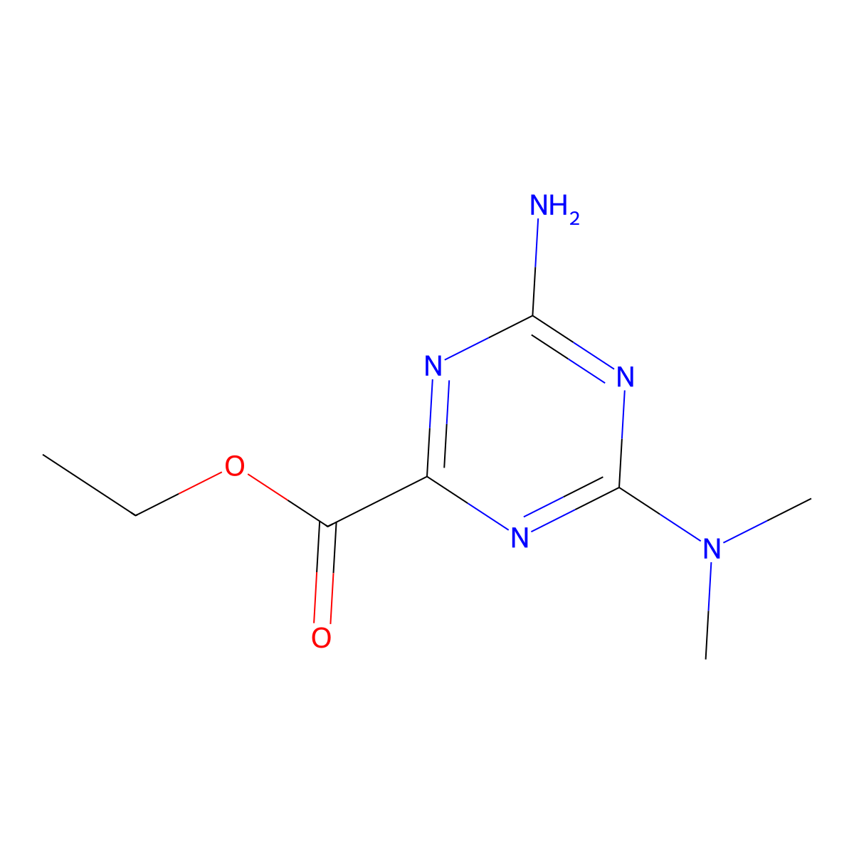 Ethyl 4-amino-6-(dimethylamino)-1,3,5-triazine-2-carboxylate molecular structure, CAS 2248387-04-2