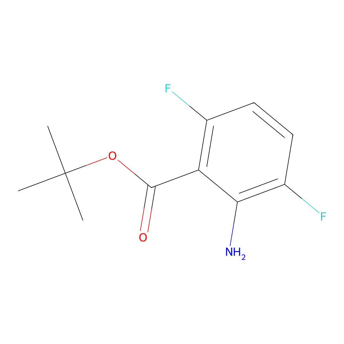 Tert-butyl 2-amino-3,6-difluorobenzoate molecular structure, CAS 2248387-99-5