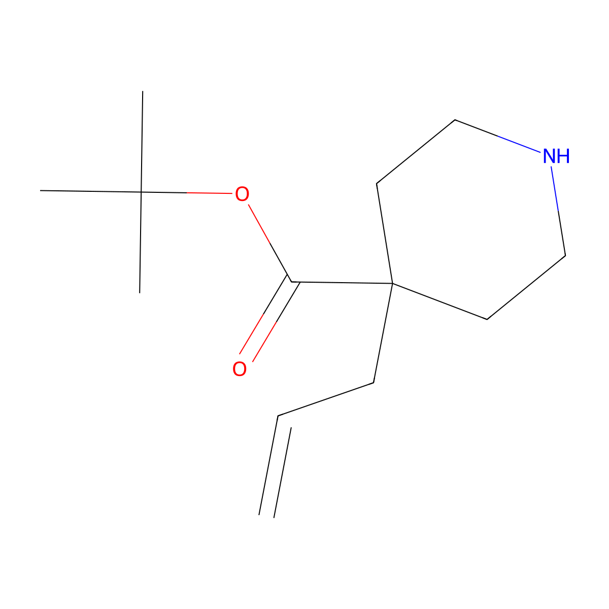Tert-butyl 4-(prop-2-en-1-yl)piperidine-4-carboxylate molecular structure, CAS 2248388-24-9