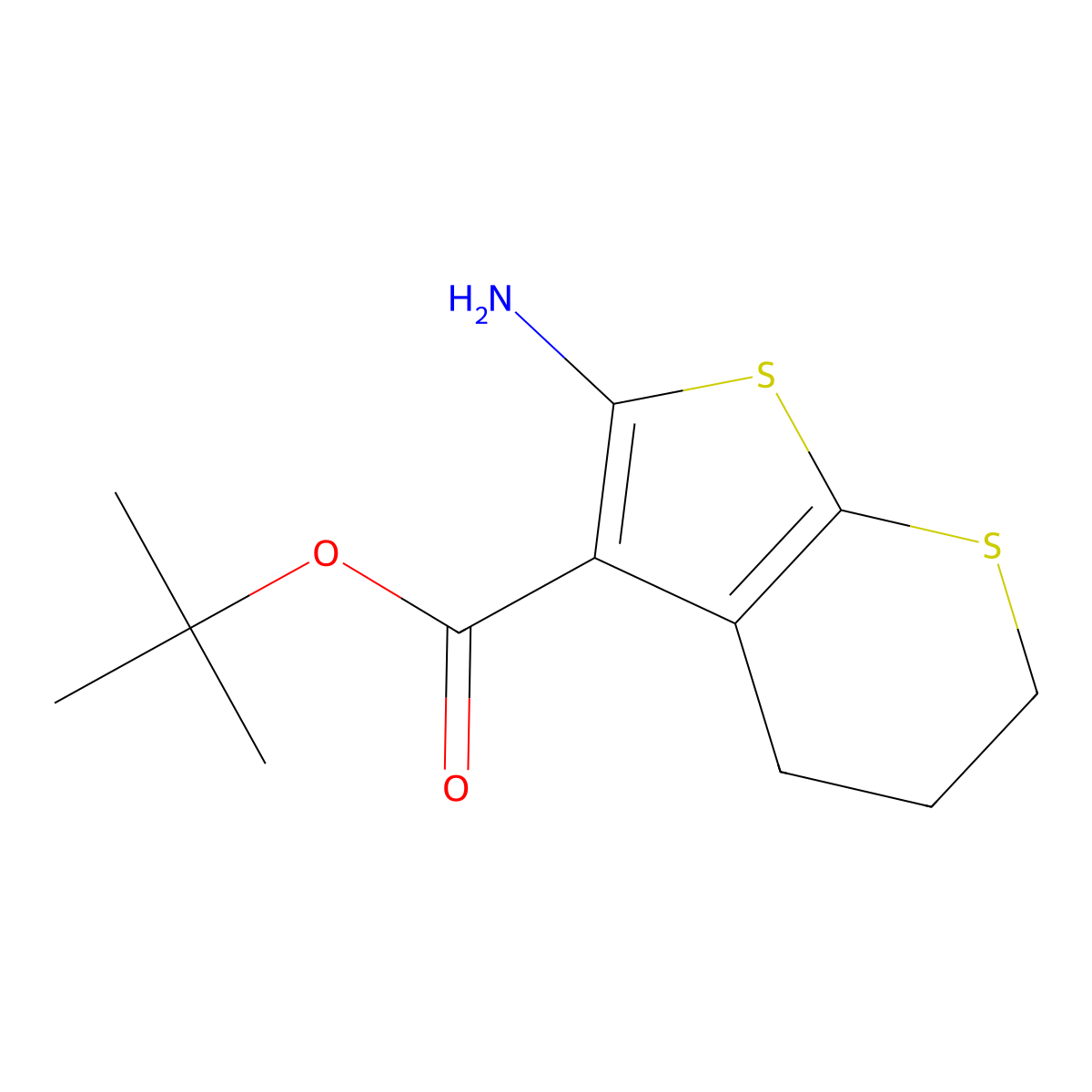 tert-butyl 2-amino-4H,5H,6H-thieno[2,3-b]thiopyran-3-carboxylate molecular structure, CAS 2248388-57-8