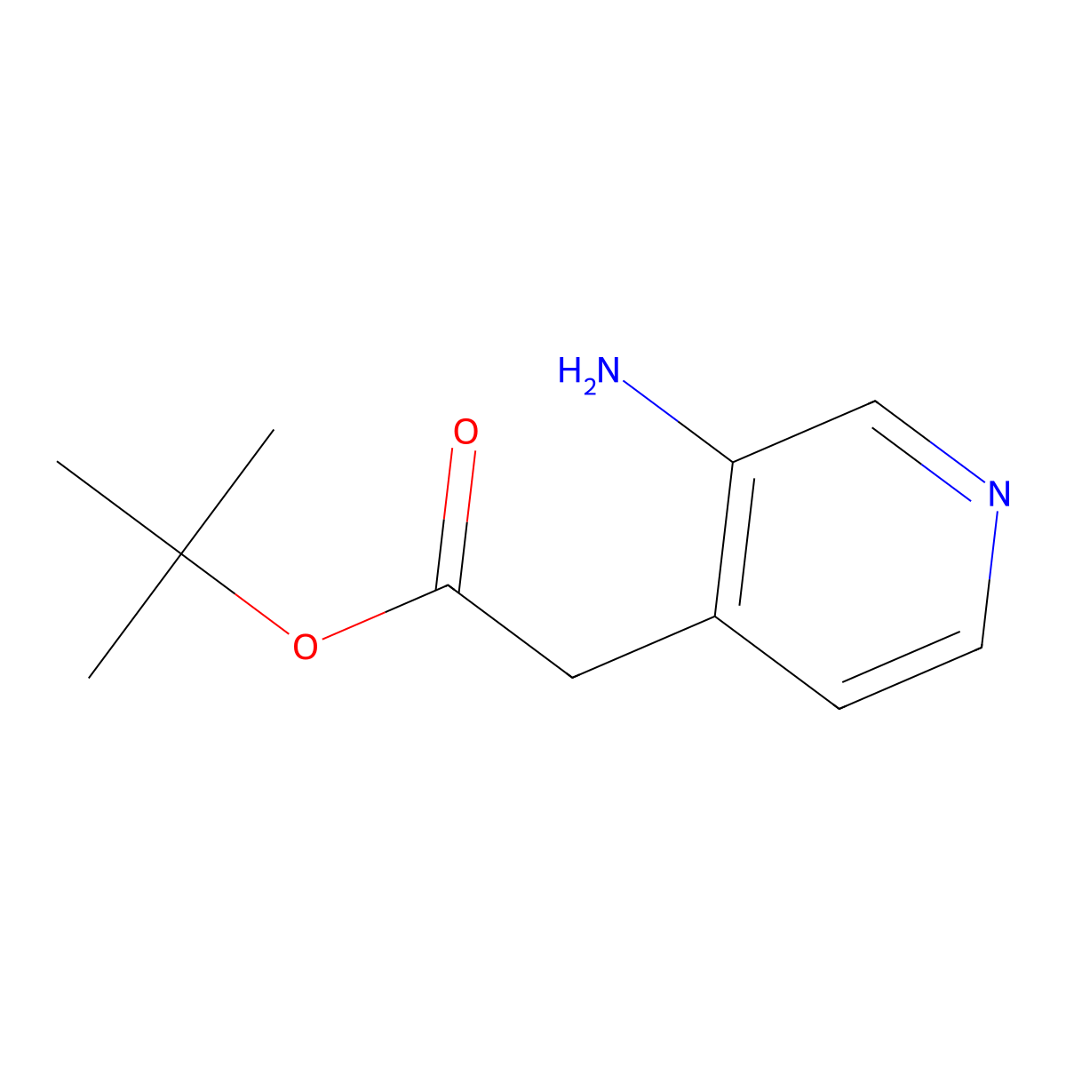 Tert-butyl 2-(3-aminopyridin-4-yl)acetate molecular structure, CAS 2248388-63-6
