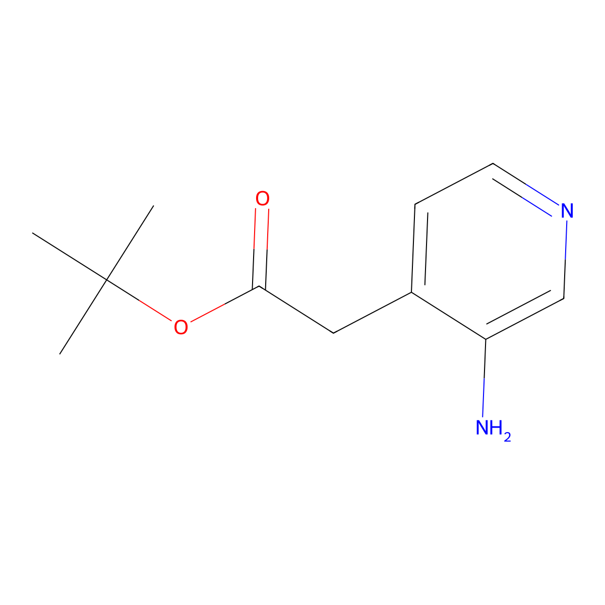 Tert-butyl 2-(3-aminopyridin-4-yl)acetate molecular structure, CAS 2248388-63-6