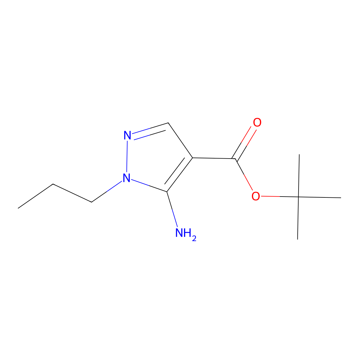 tert-butyl 5-amino-1-propyl-1H-pyrazole-4-carboxylate molecular structure, CAS 2248388-69-2