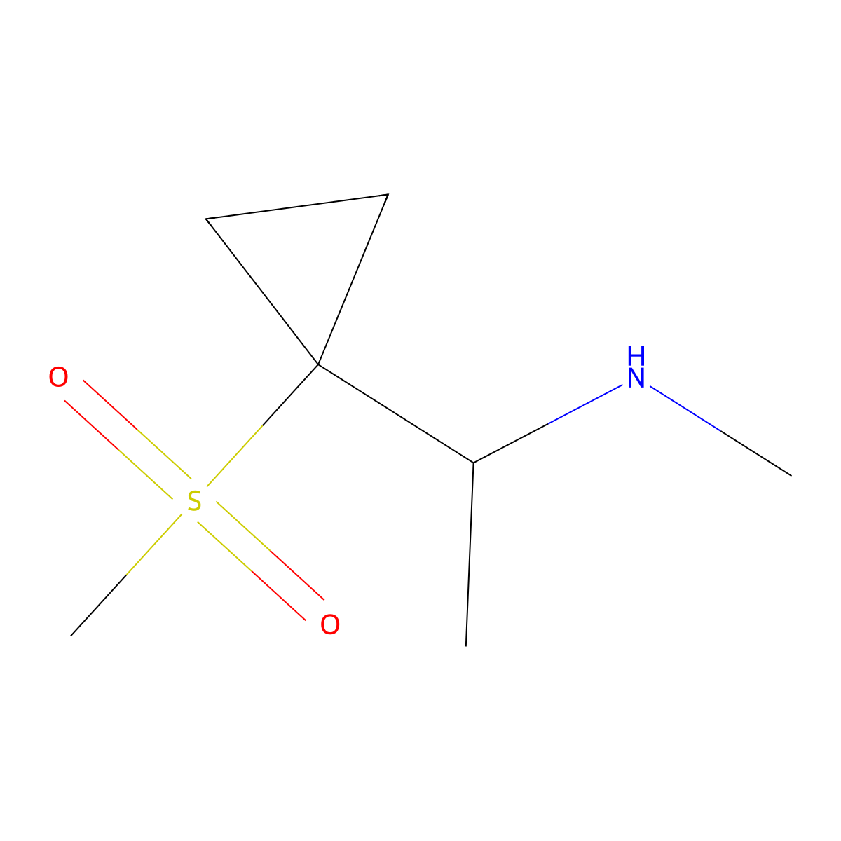 [1-(1-Methanesulfonylcyclopropyl)ethyl](methyl)amine molecular structure, CAS 2248388-70-5