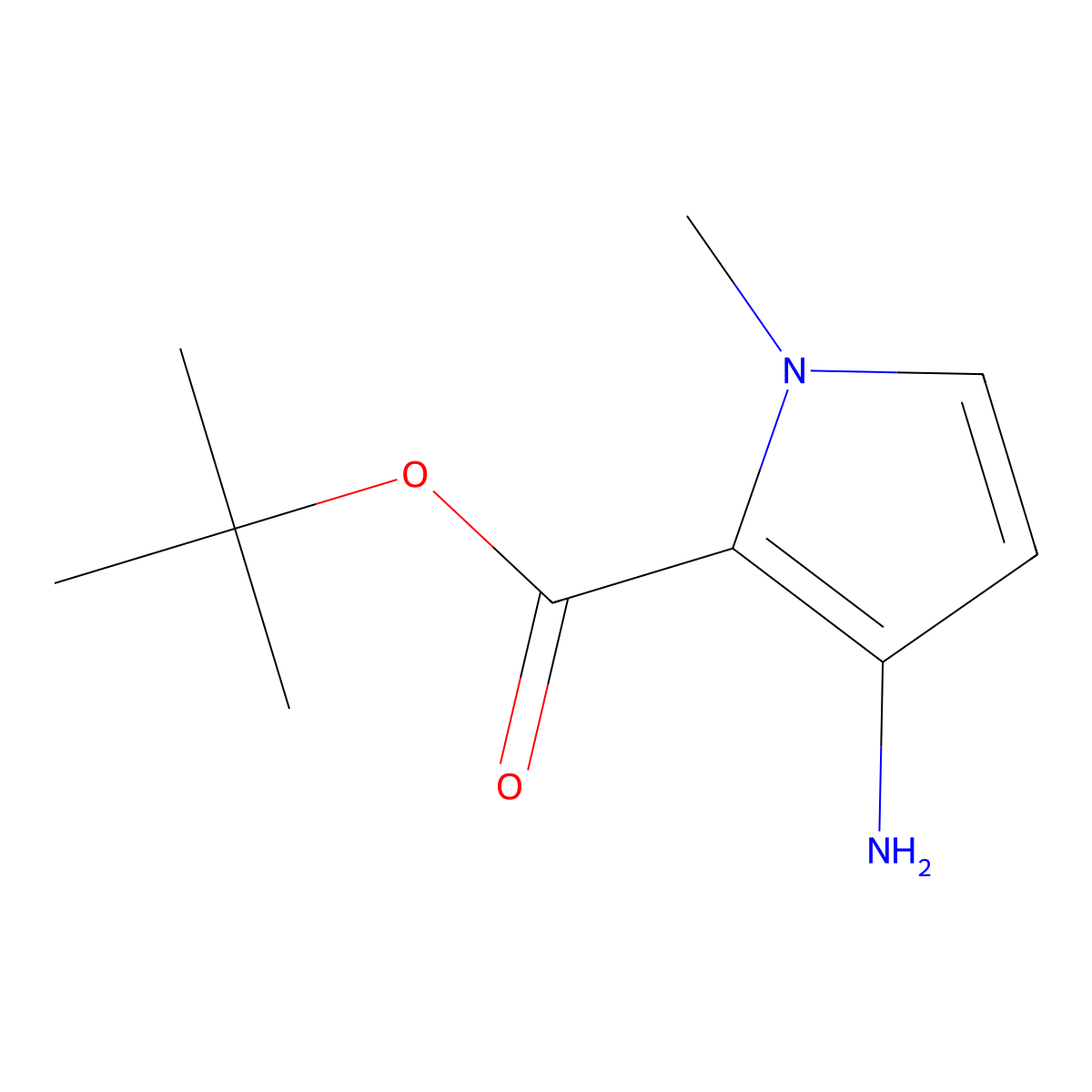 tert-butyl 3-amino-1-methyl-1H-pyrrole-2-carboxylate molecular structure, CAS 2248388-74-9